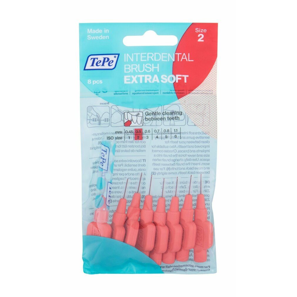 TePe Interdentalbürsten Interdentalbürste Extra Soft Rot ISO Gr. 2