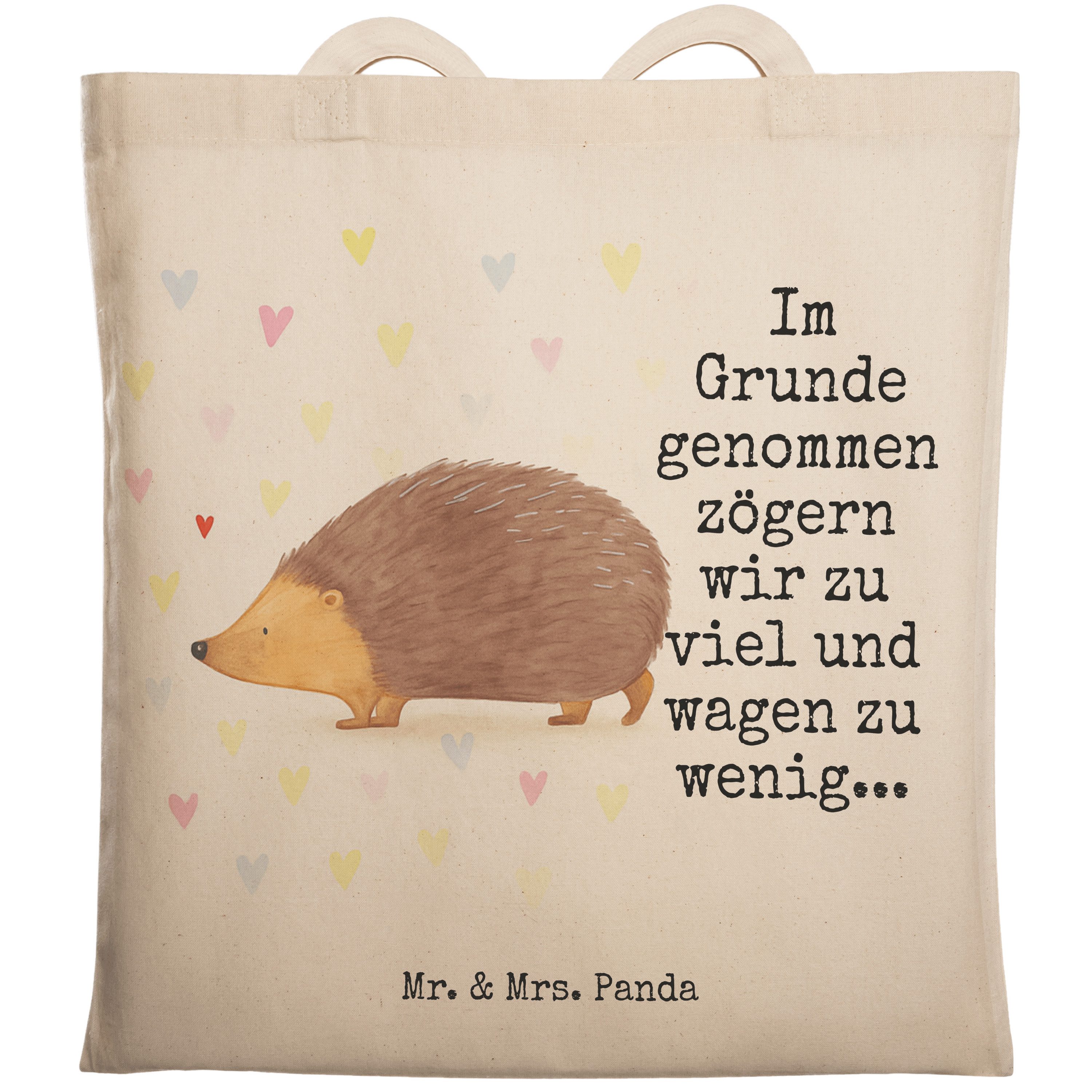 Tragetasche Igel Herzen Design, Tote Bag, Weiß, Bag, Lustige Sprüche, Stoffbeutel