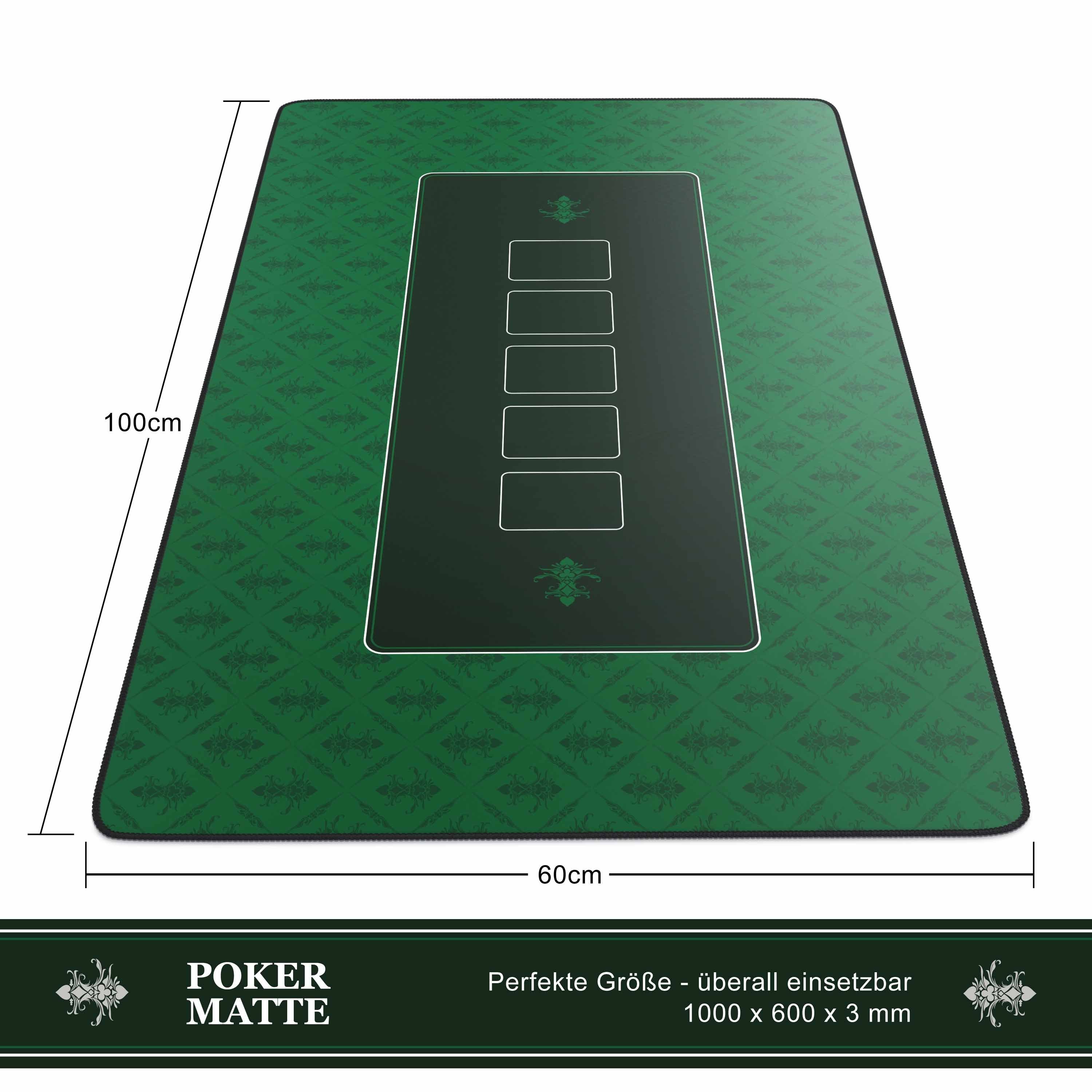 CSL Spieltisch XXL Profi Pokermatte 100x60cm, Tischauflage für Poker, Poker günstig online kaufen