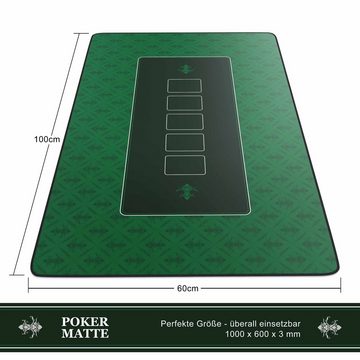 CSL Spieltisch, XXL Pokermatte 100x60cm, Tischauflage für Poker, Pokertisch Auflage