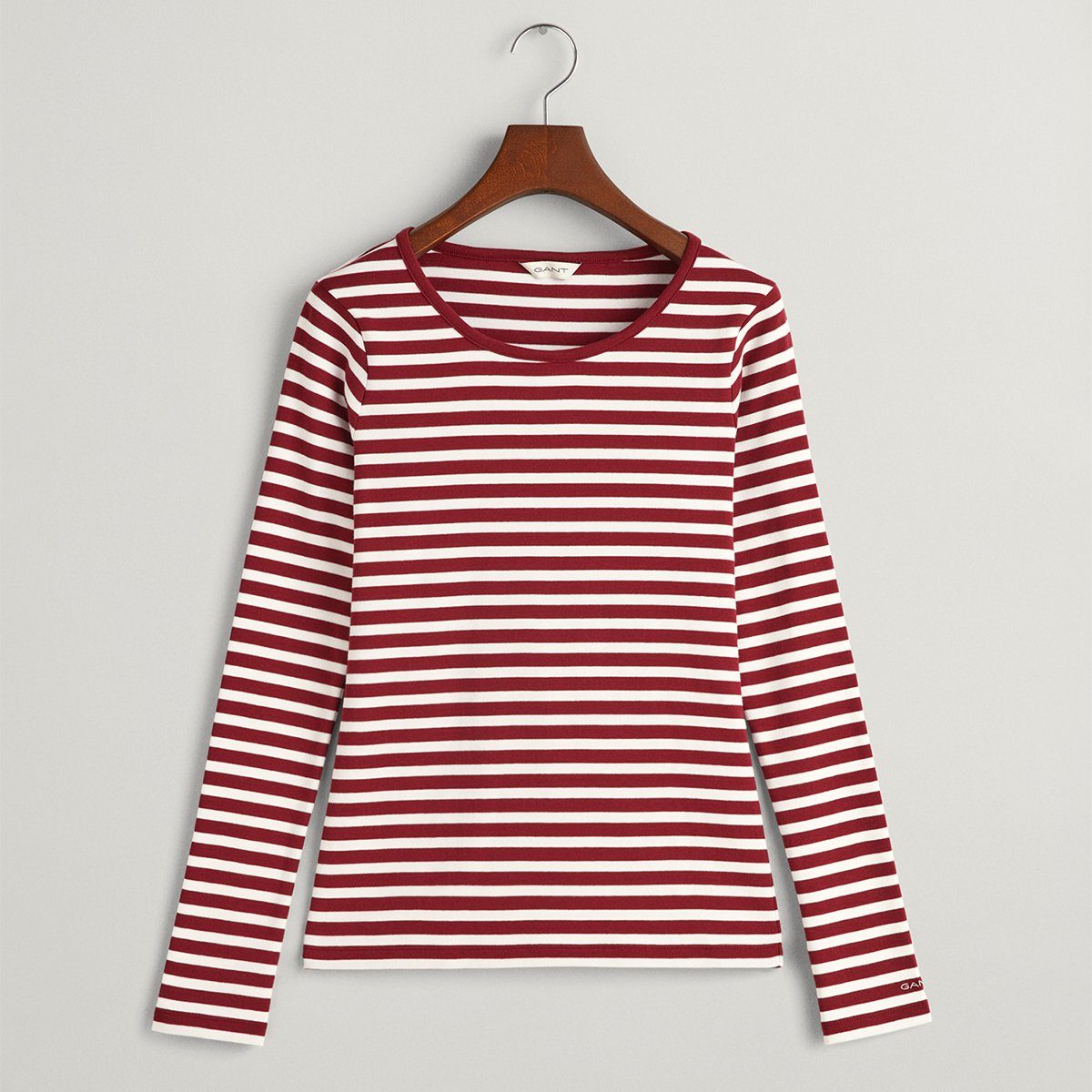 Gant Langarmshirt 4203494 Damen Slim Striped 1x1 LS gestreift Langarmshirt