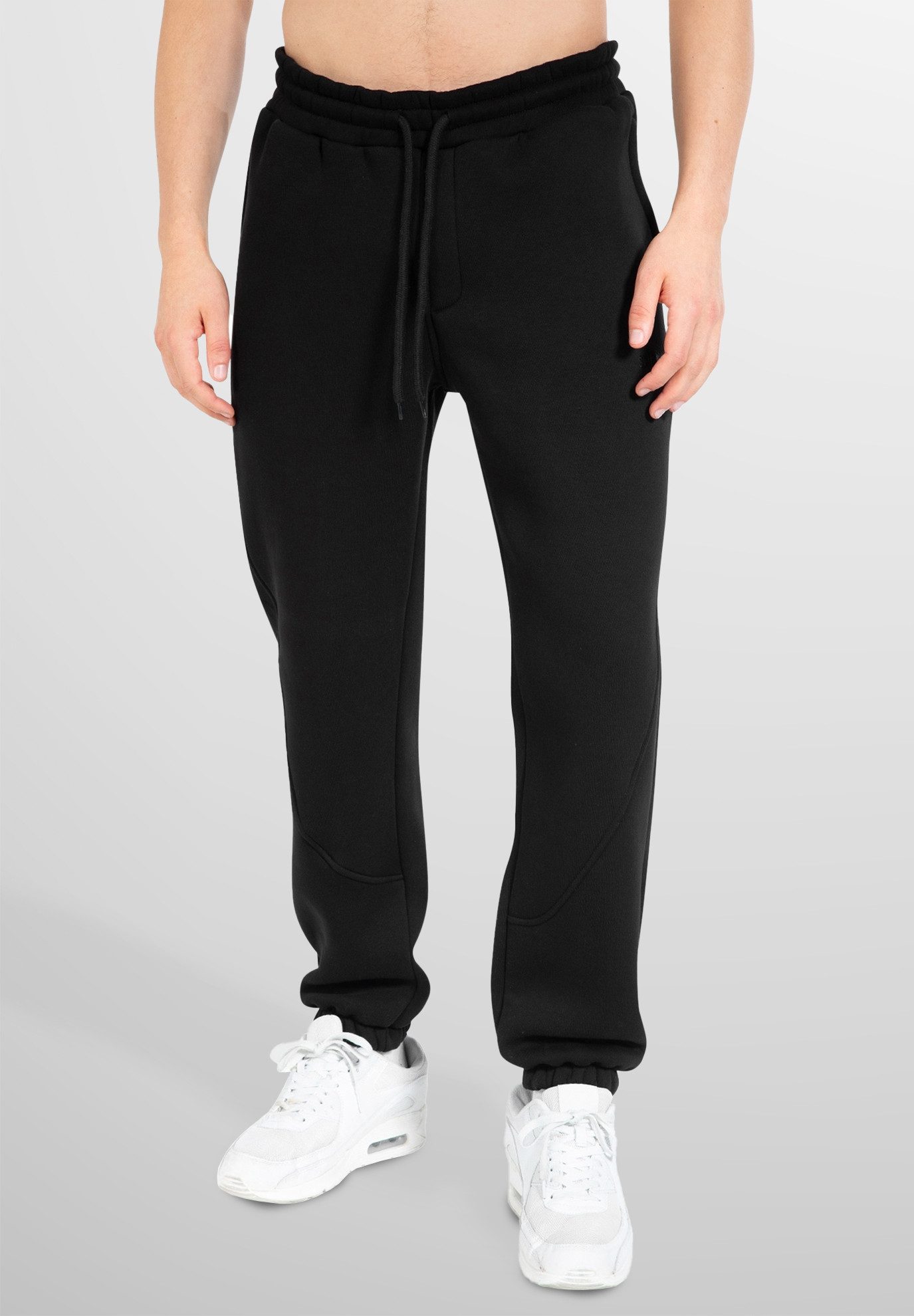 Jogginghose Viktor, Oversize Freizeithose mit Reißverschlusstaschen und Jeansnaht