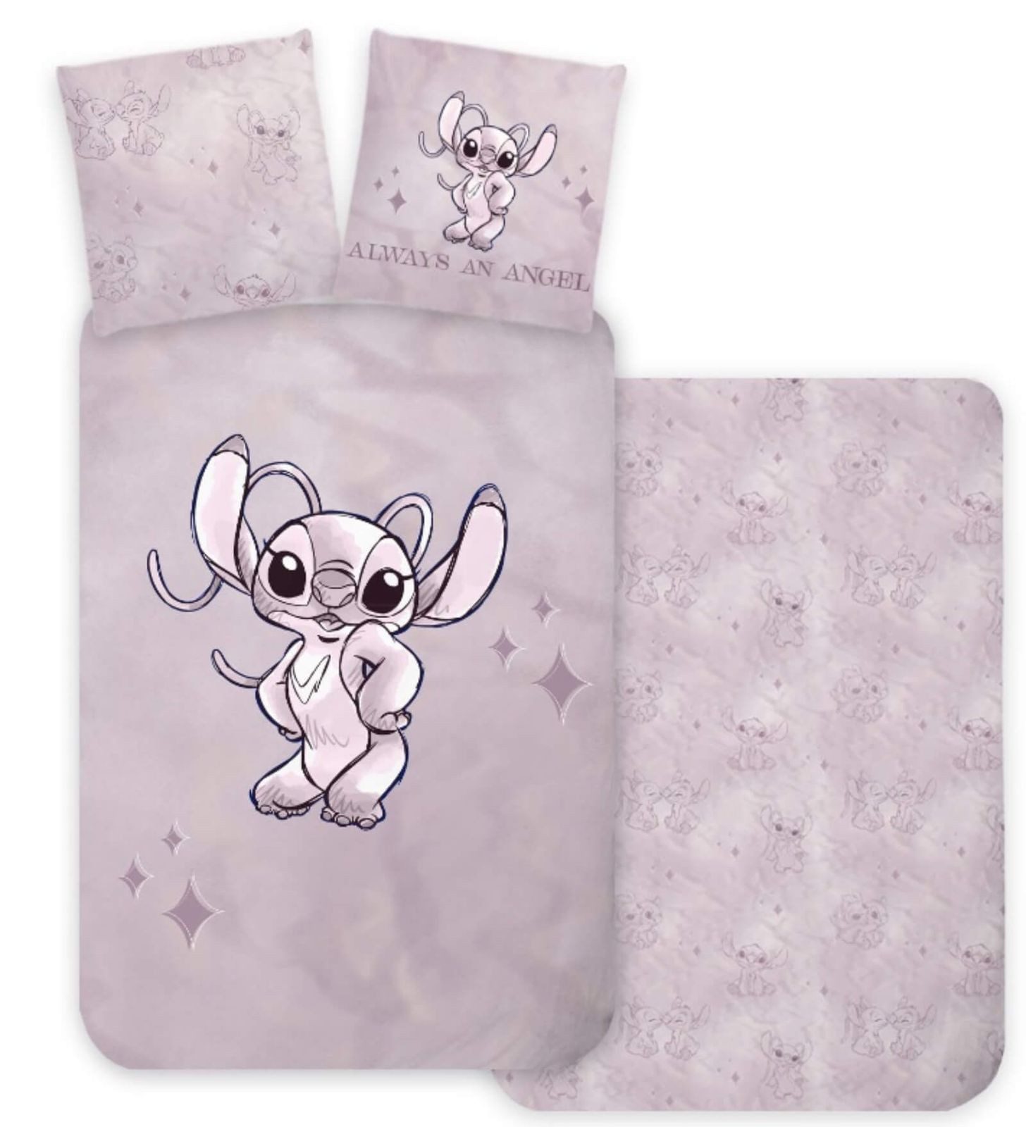 BrandMac Bettwäsche Disney Stitch & Angel - 2 x Bettwäsche mit Wendemotiv, 135x200 & 80x80, Baumwolle, 100% Baumwolle