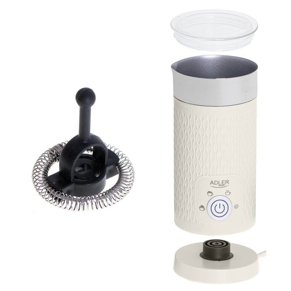 Adler Milchaufschäumer AD 4495, 500,00 W, Aufschäumen und Erhitzen beige Antihaftbeschichtung
