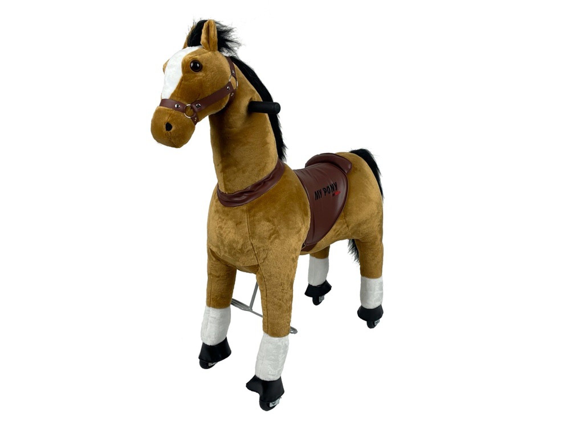 TPFLiving Reittier Pferd Flocke - Größe M - Farbe: hellbraun, Schaukeltier für Kinder von 4 bis 10 Jahren - Sitzhöhe: 65 cm