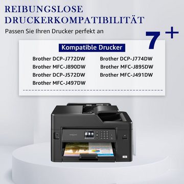 MOOHO 12er Set ersetzt Brother LC-3213 LC3211 XL Tintenpatrone (0-tlg., für MFC-J491DW MFC-J497DW DCP-J772DW DCP-J774DW)