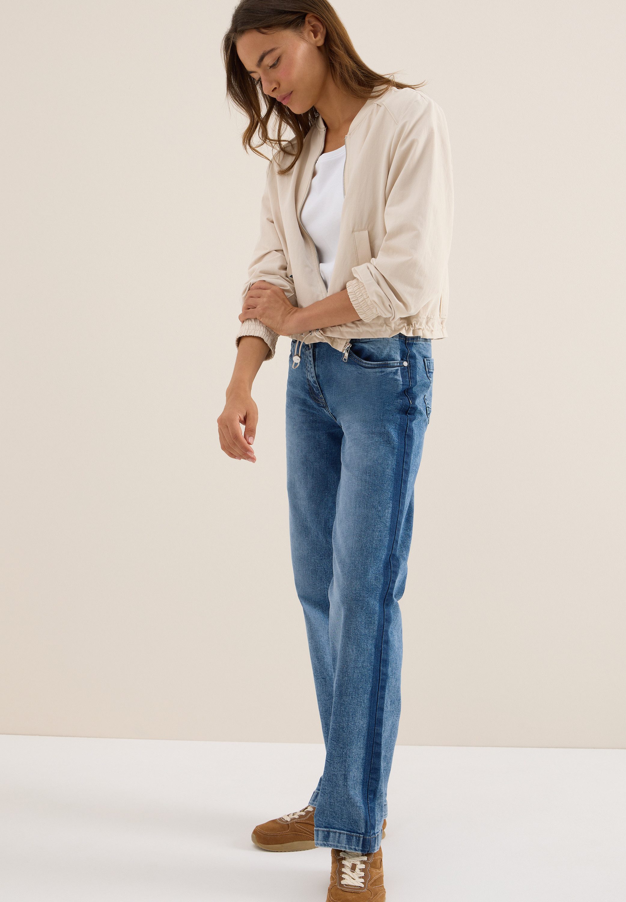 CECIL Straight-Jeans Style NEELE mit Gallonstreifen