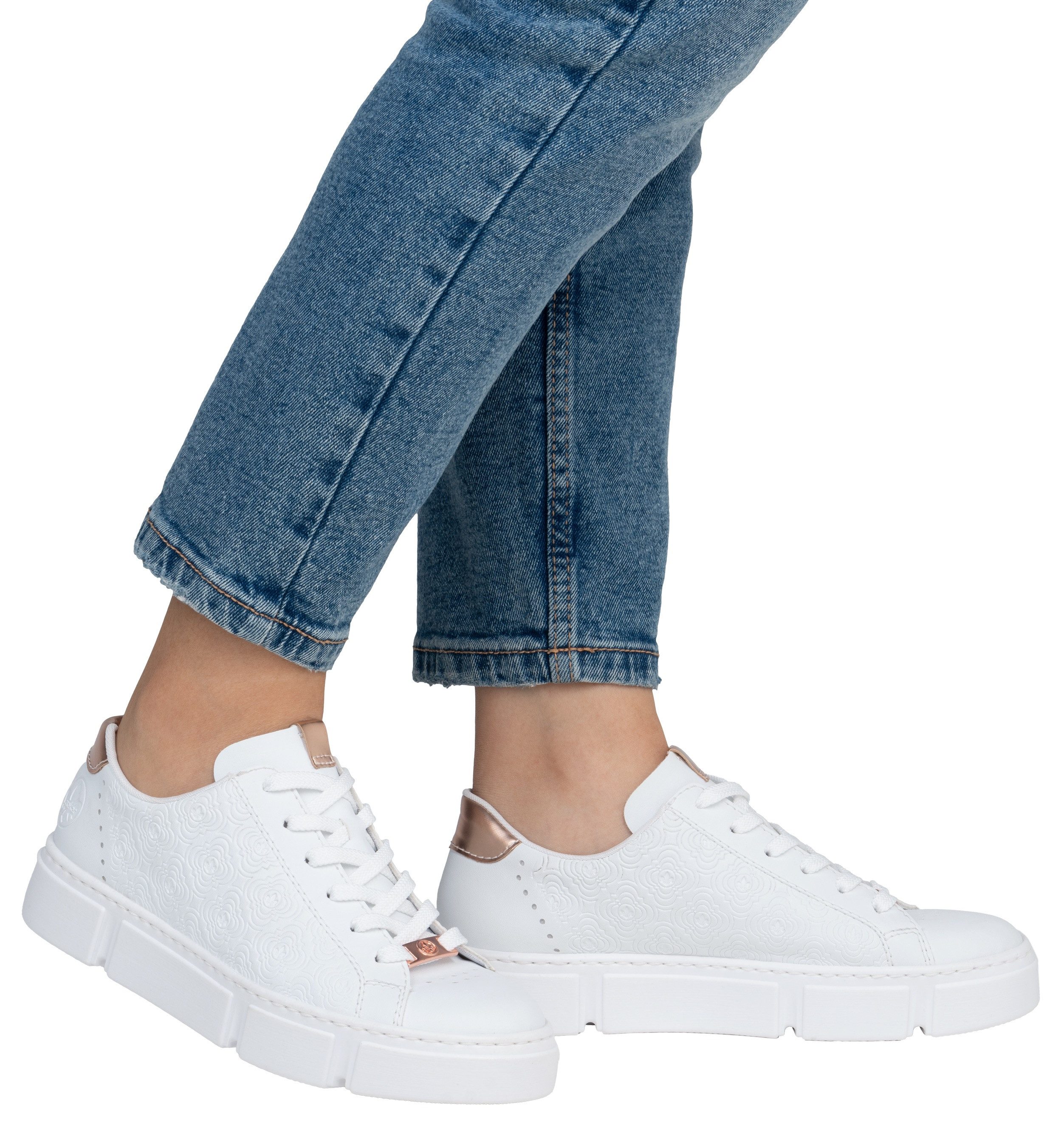 Rieker Plateausneaker mit metallicfarbenen Akzenten, Freizeitschuh, günstig online kaufen