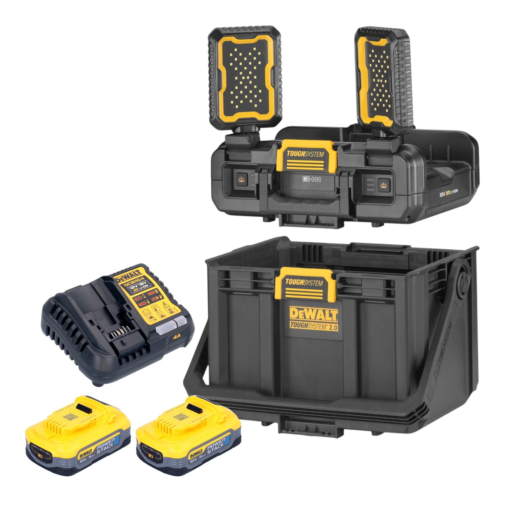 DeWalt Baustrahler DWST08061-1 Werkzeugbox mit integrierten Leuchten 395 x 352 x 255 mm
