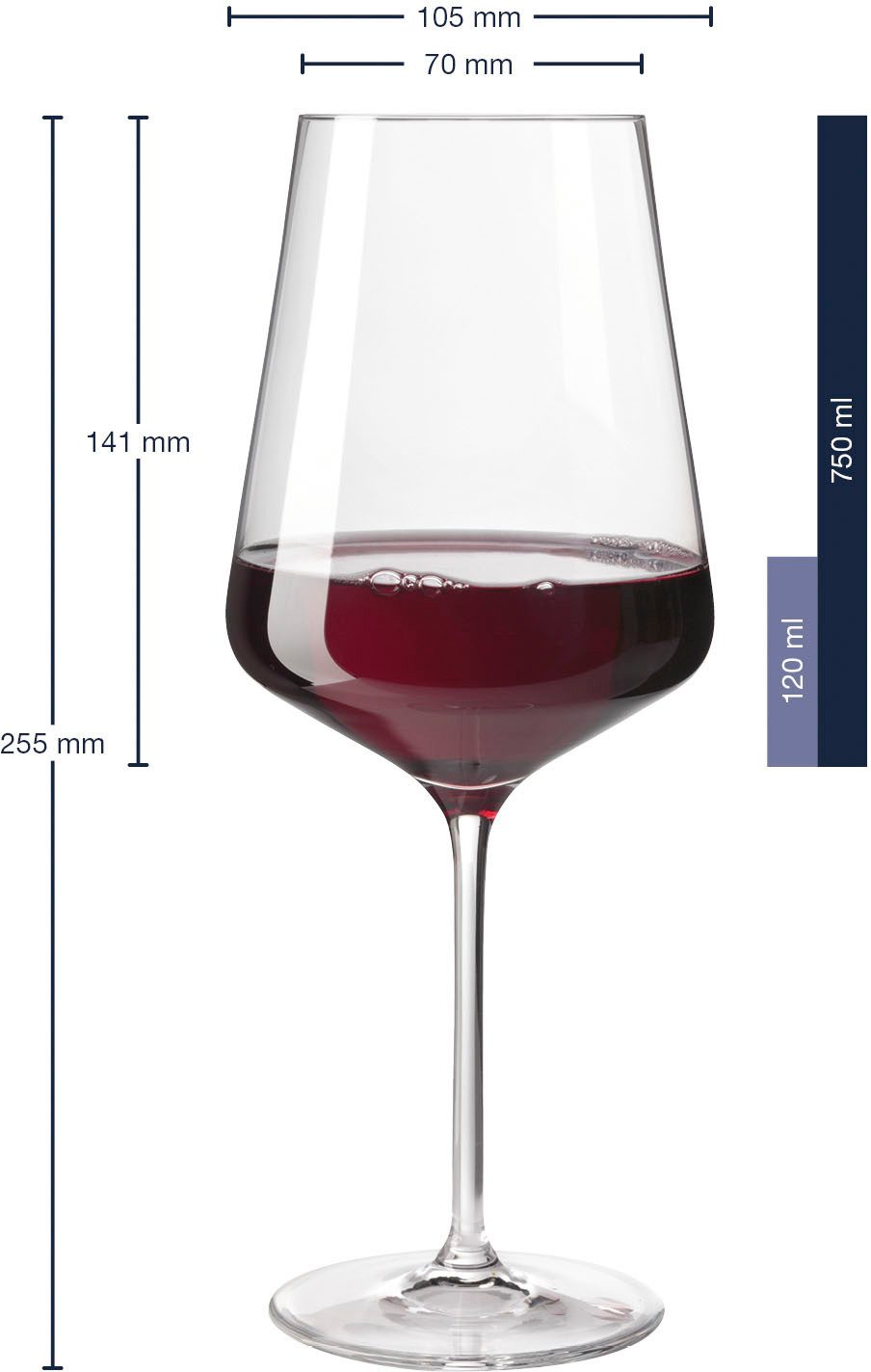 LEONARDO Rotweinglas PUCCINI, 6-tlg., Kristallglas, 750 ml, 6-teilig