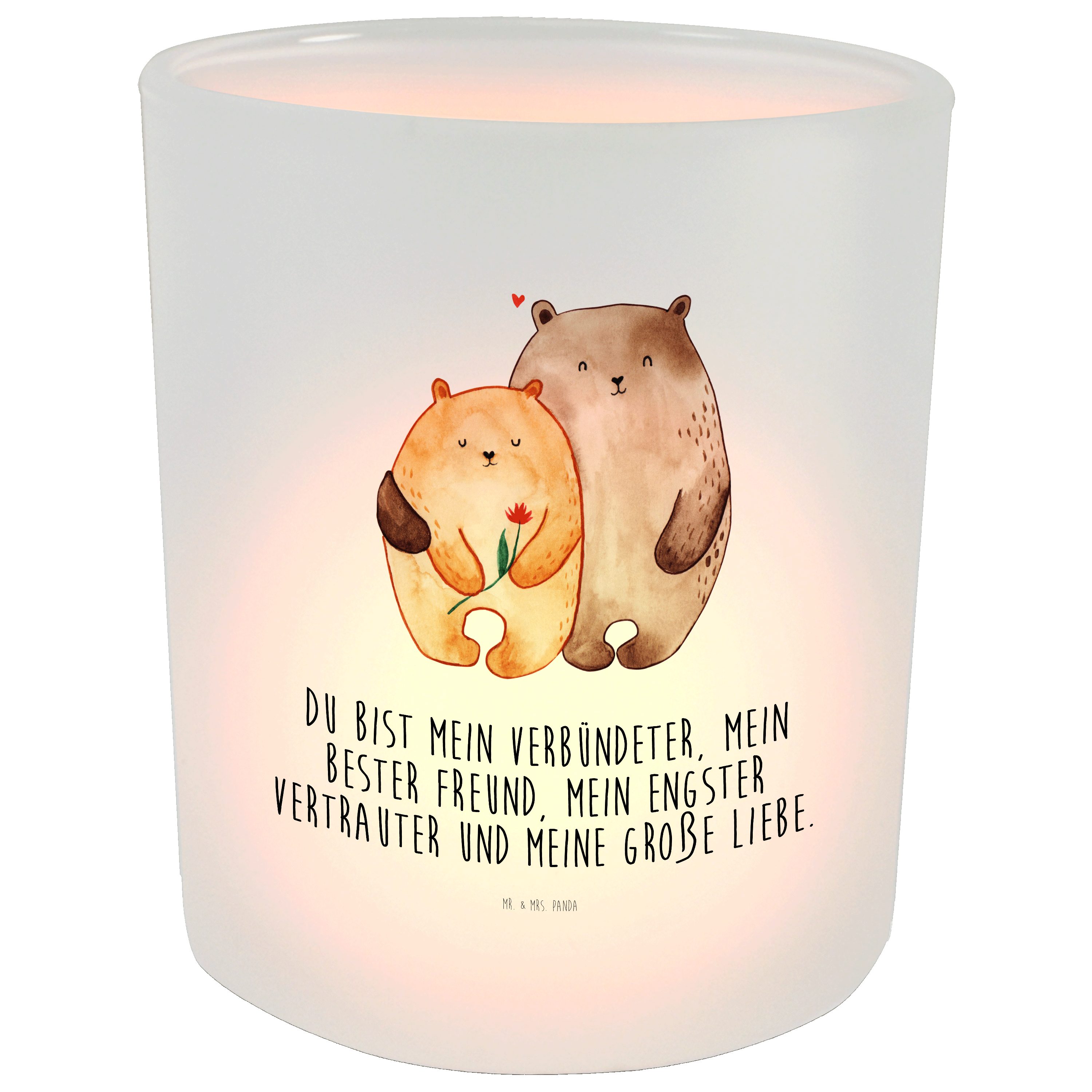 Panda Mr. Liebe Kerze, Geschenk, Mrs. Windlicht Teelichter, Windlicht Transparent - Bären & St) ve (1 -