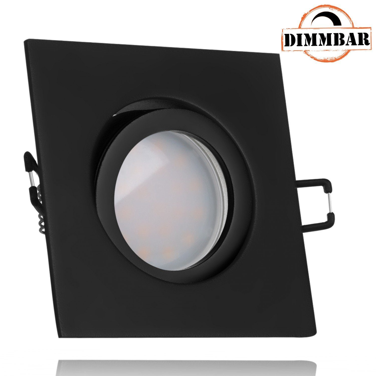 LED schwarz mit LE LEDANDO flachen SMD Einbaustrahler dimmbaren extra Set LED matt Einbaustrahler