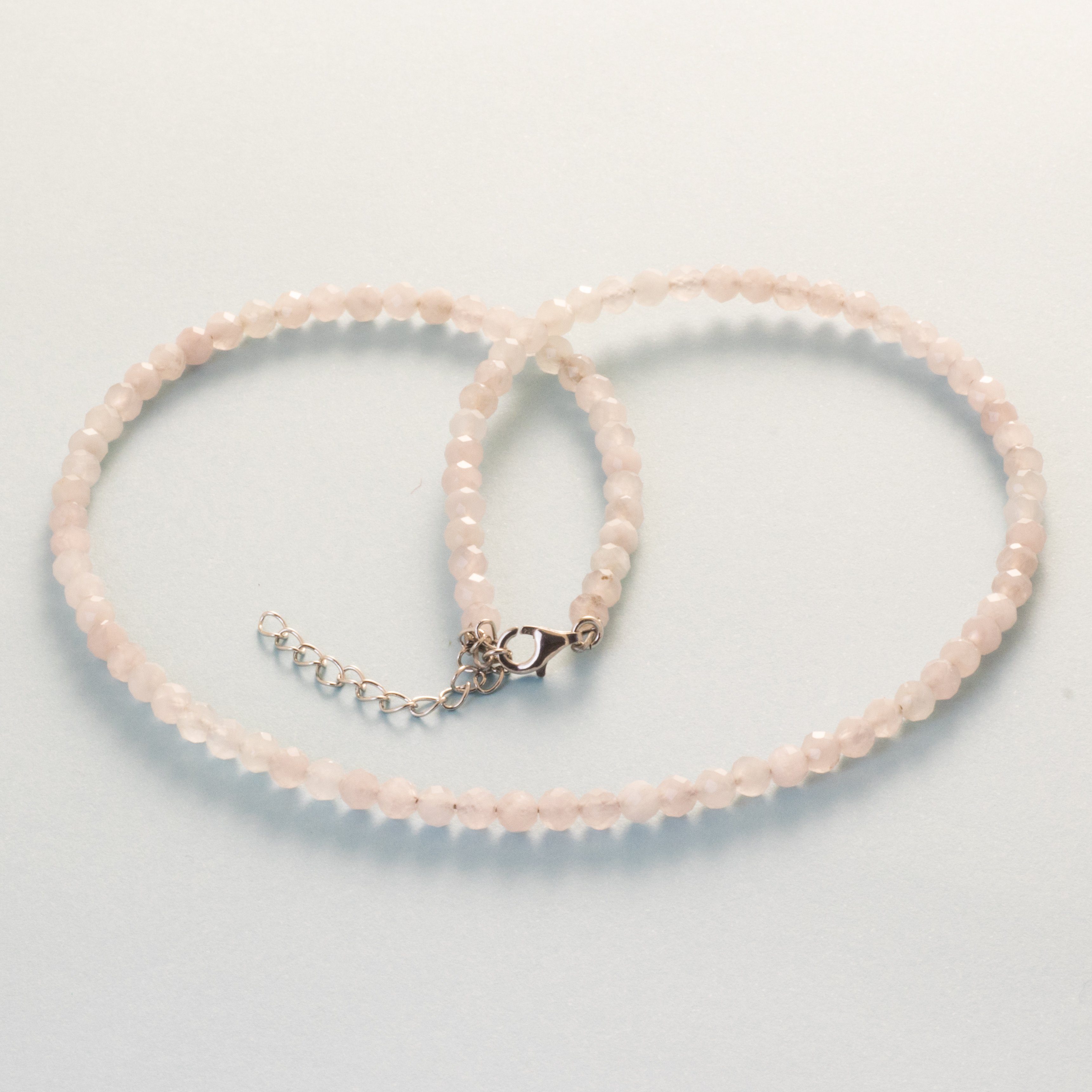 Bella Carina Perlenkette Kette Rosenquarz facettiert 4 mm günstig online kaufen