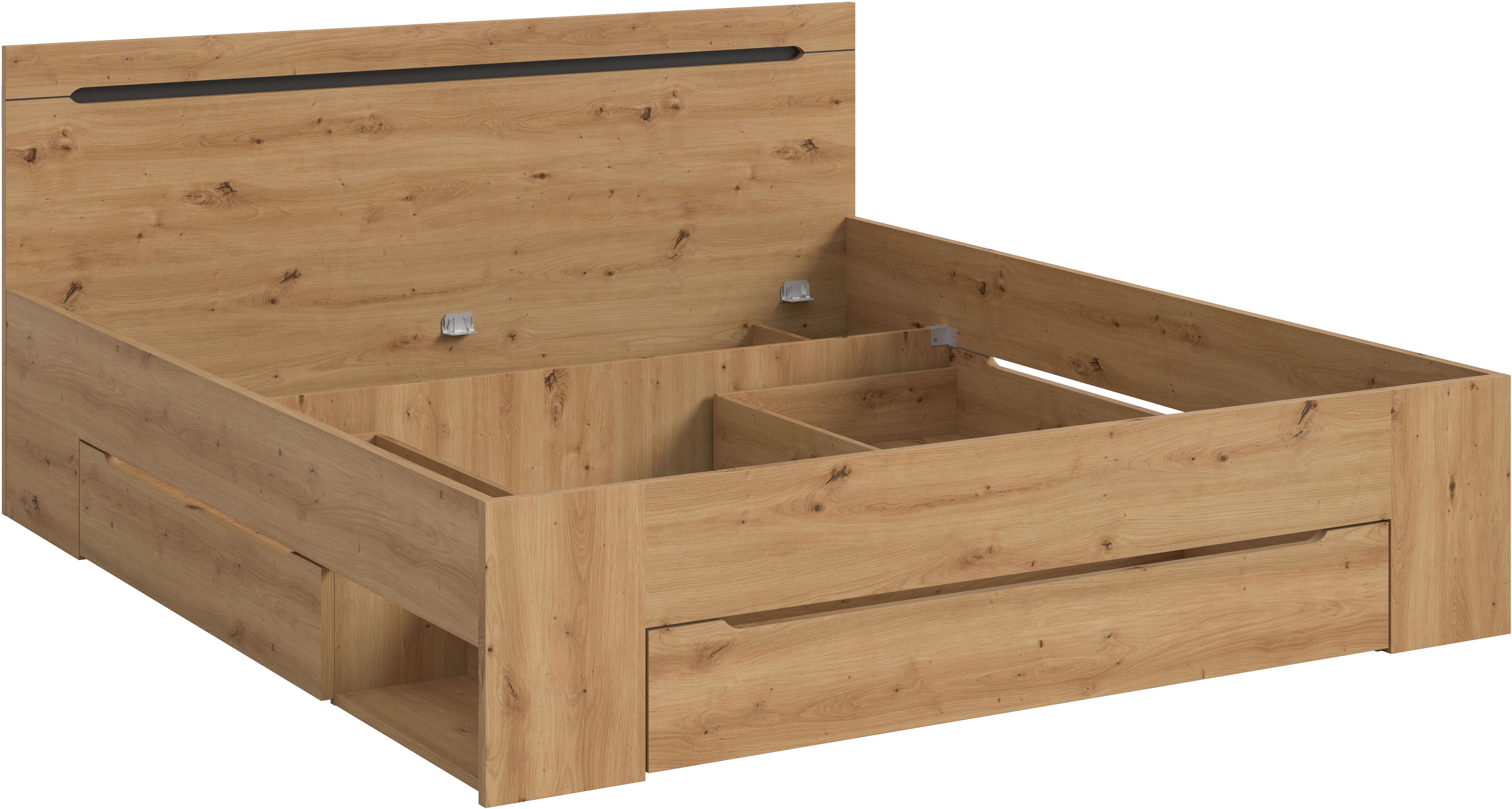 Home affaire Stauraumbett REHAT, in 144 oder 184 cm Breite, 3 Schubkästen, günstig online kaufen