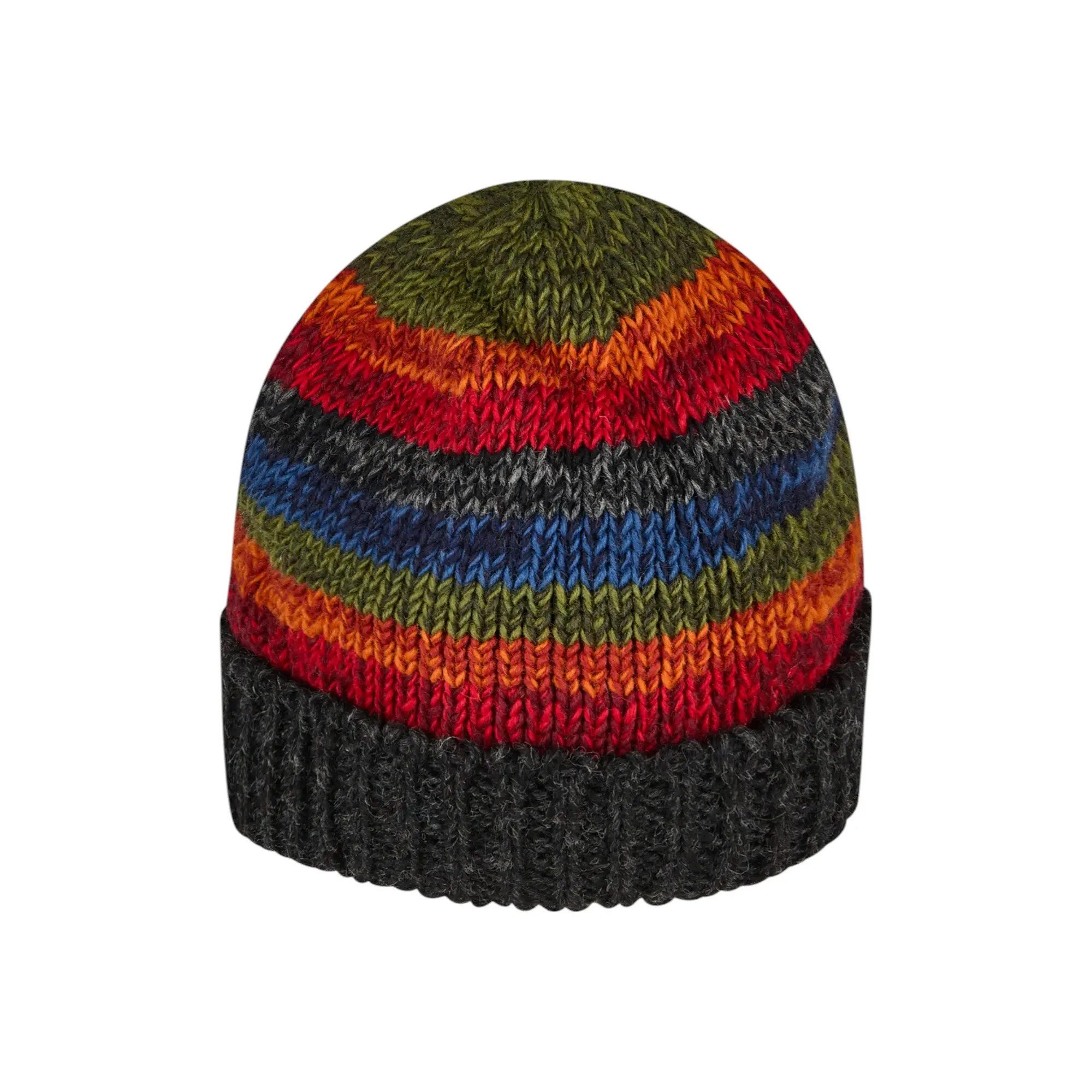 THC Natural Line Strickmütze THC Schafwoll Rollcap 814 bunt (1 Stück, 1-St., 1 Stück) Innenfutter: Fleece