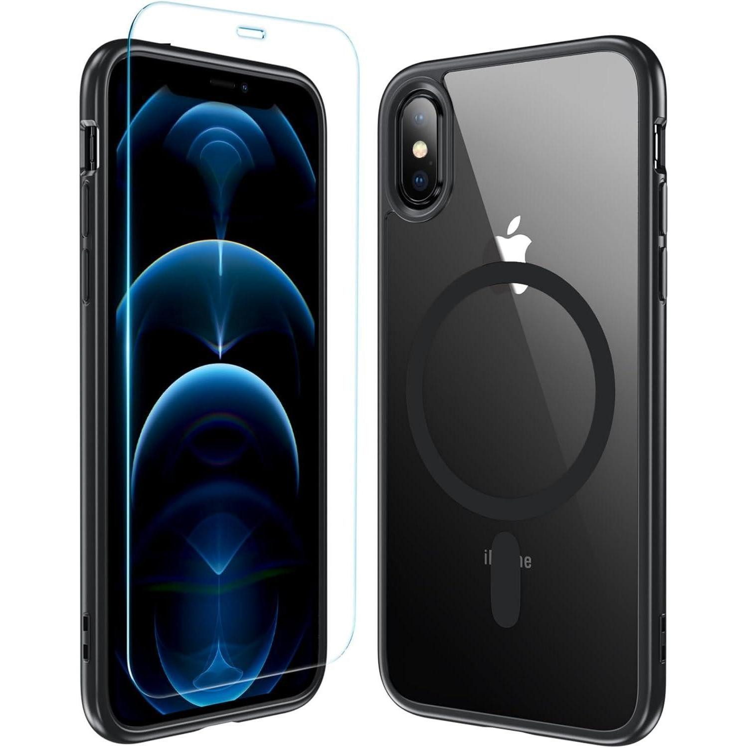 LuxusKollektion Handyhülle Hülle iPhone X XS iPhone X mit Magnetisch Schwarz-Magnetisch