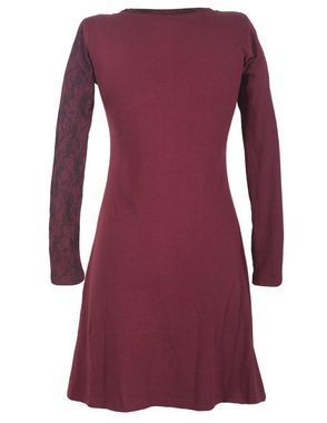 Vishes Jerseykleid Asymmetrisches Lagenlook Kleid mit Spitze bedruckt Hippie, Goa, Boho, Ethno Style