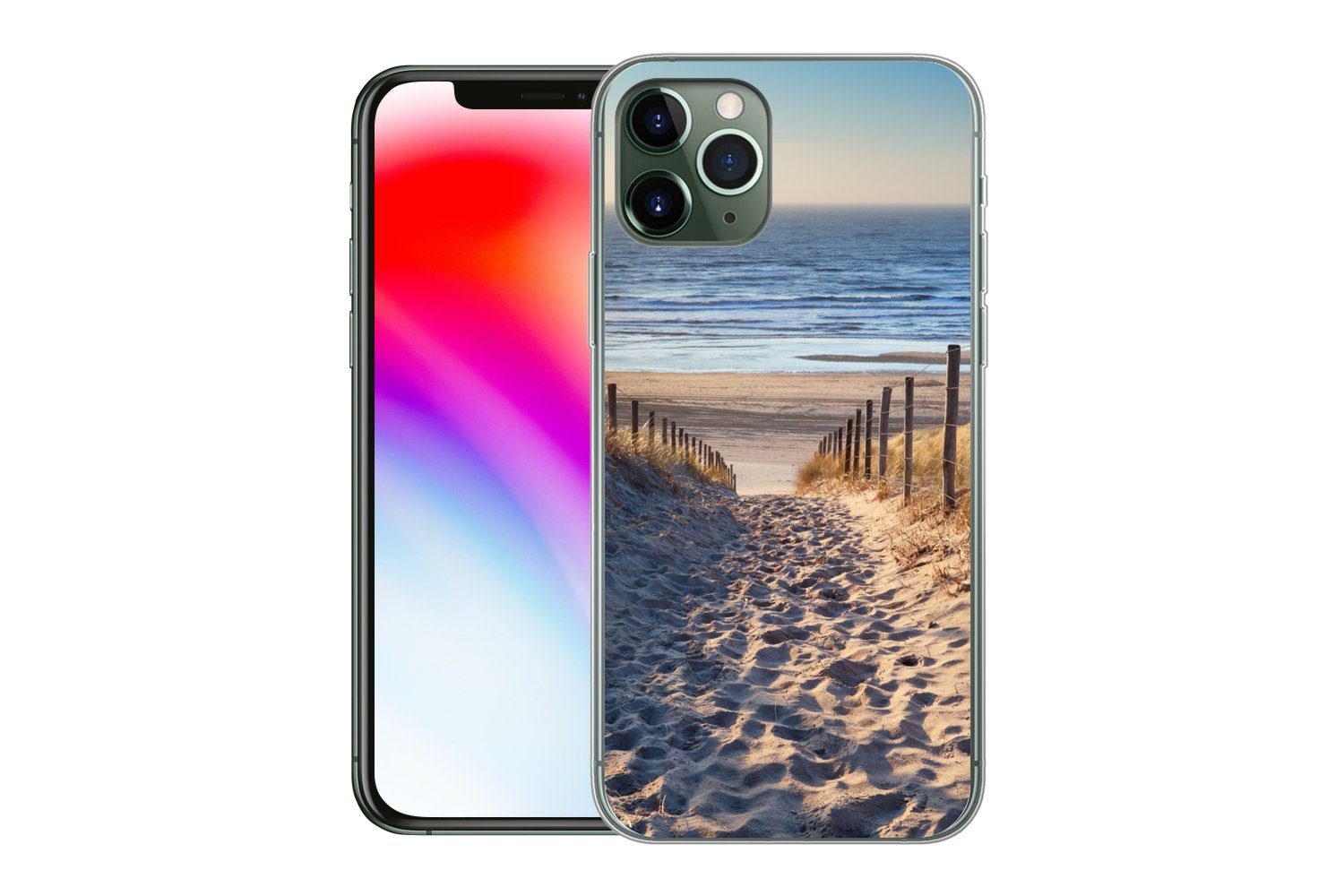 MuchoWow Handyhülle für Apple iPhone 11 Pro Strand - Meer - Niederlande - Dünen - Sonne, Smartphone-Bumper, Print, Handy Schutzhülle Dünn