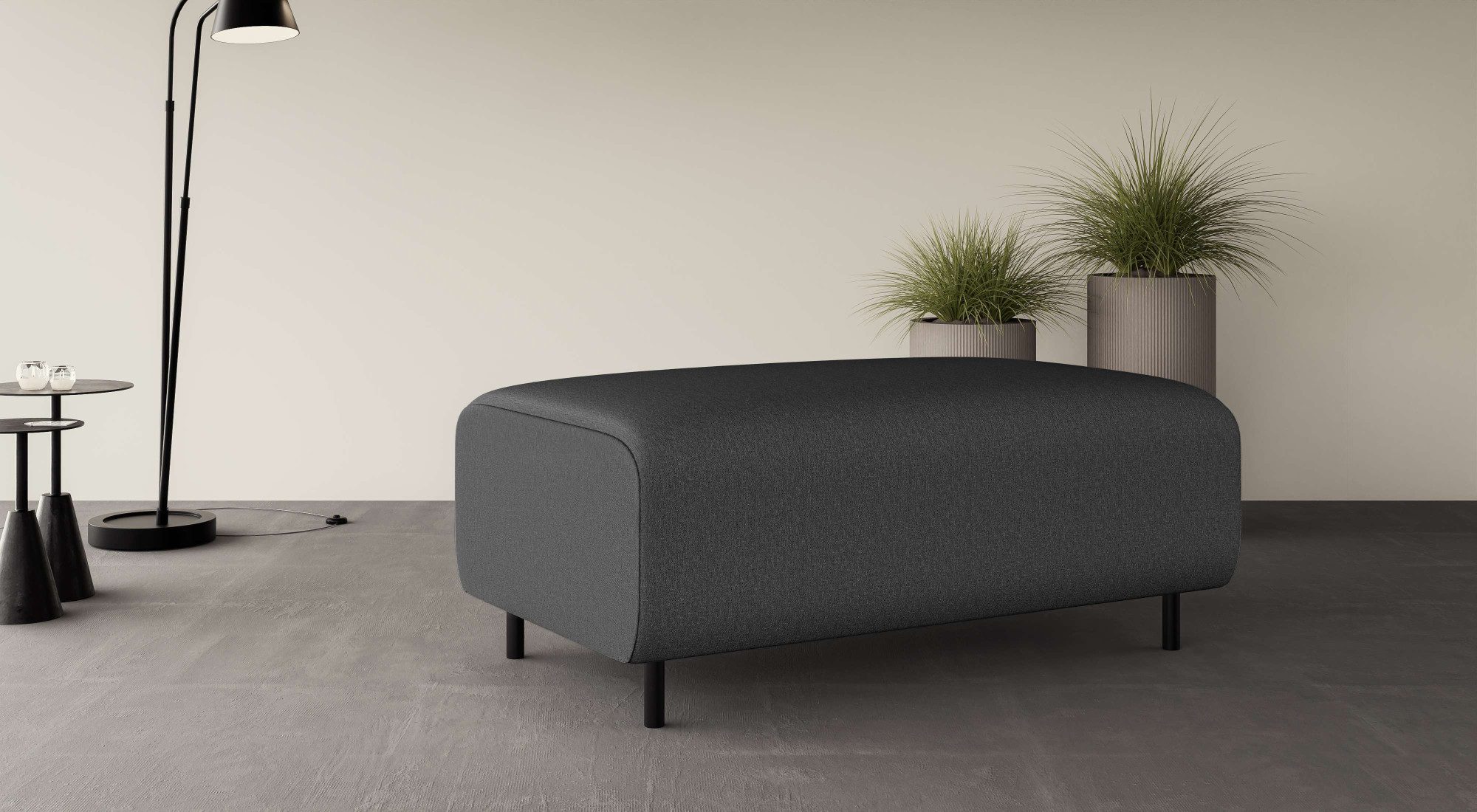 Home affaire Polsterhocker "ARROS groß mit Wellenunterfederung, Maße B/T/H: günstig online kaufen