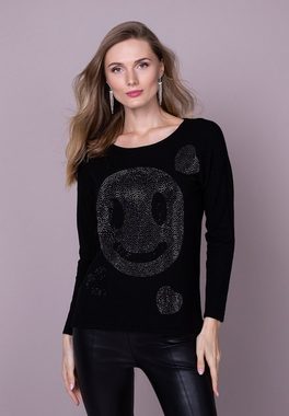 Passioni Strickpullover Pullover mit XXL-Smiley