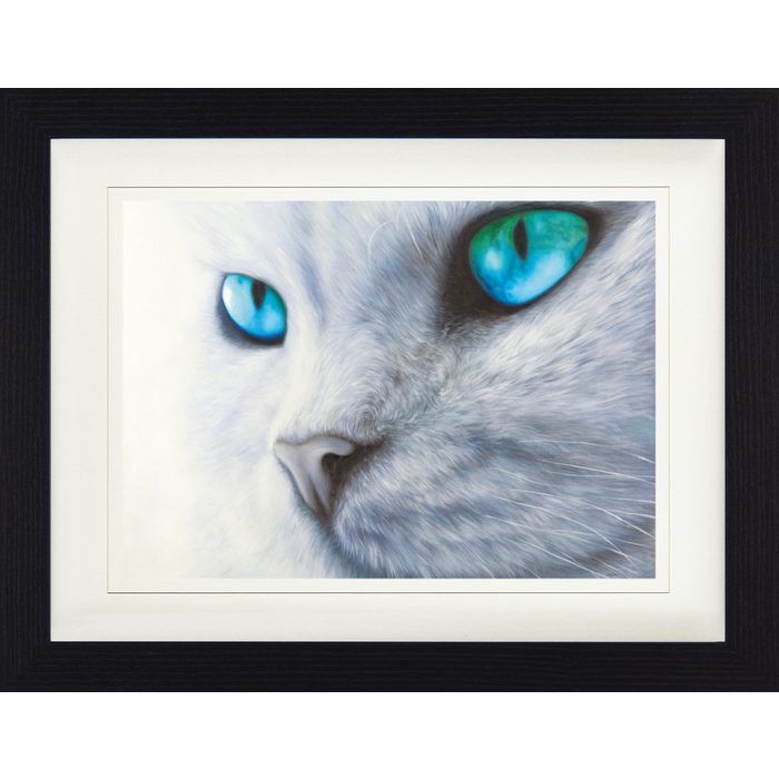 1art1 Bild mit Rahmen Katzen - Leuchtende Augen