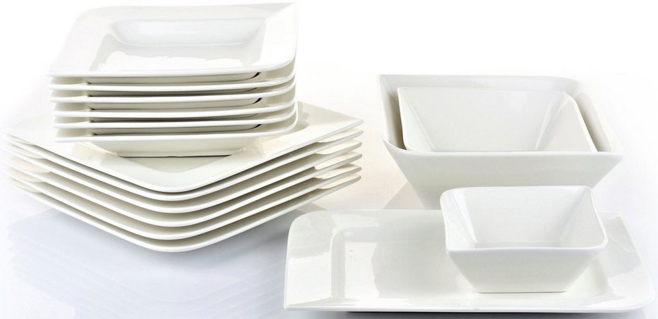 Retsch Arzberg Tafelservice Geschirr-Set, Service Fantastic (16-tlg), 6  Personen, Fine China-Porzellan, 16 Teile, für 6 Personen