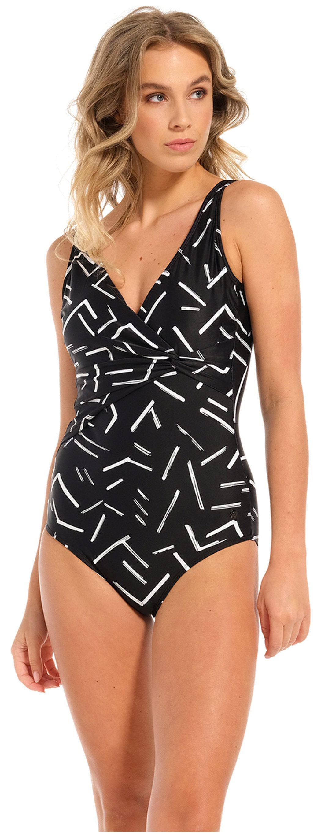 Pastunette Badeanzug Damen Badeanzug schwarz weiß (1-St) Modisches Design günstig online kaufen