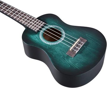 Winzz Konzertgitarre Ukulele Konzert Anfänger Set Einzigartiges Farbdesign, mit Tasche, Mit Einzigartiges Design, AQUILA Saiten, hochwertiger Maschinenkopf