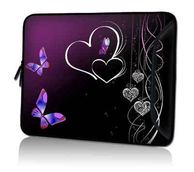 wortek Laptoptasche für Laptops bis 15,4", Schmetterling Herz, Wasserabweisend
