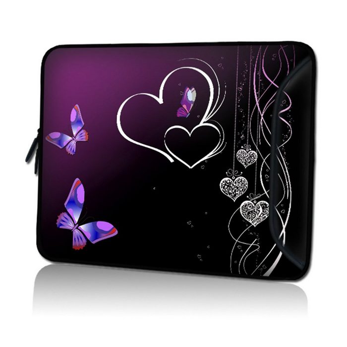 wortek Laptoptasche für Laptops bis 15 4" Schmetterling Herz Wasserabweisend