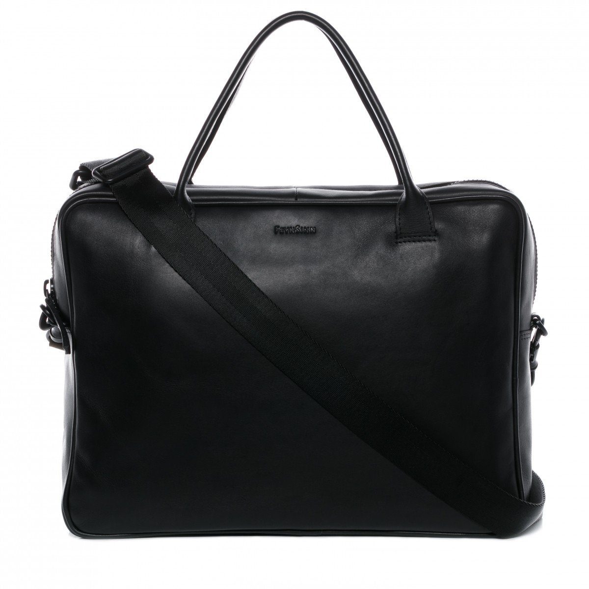 FEYNSINN Laptoptasche echt Leder Aktentasche 15 Zoll Laptop Fach schwarz, Laptoptasche 15,4 Zoll, Aktentasche Echtleder Damen Herren schwarz
