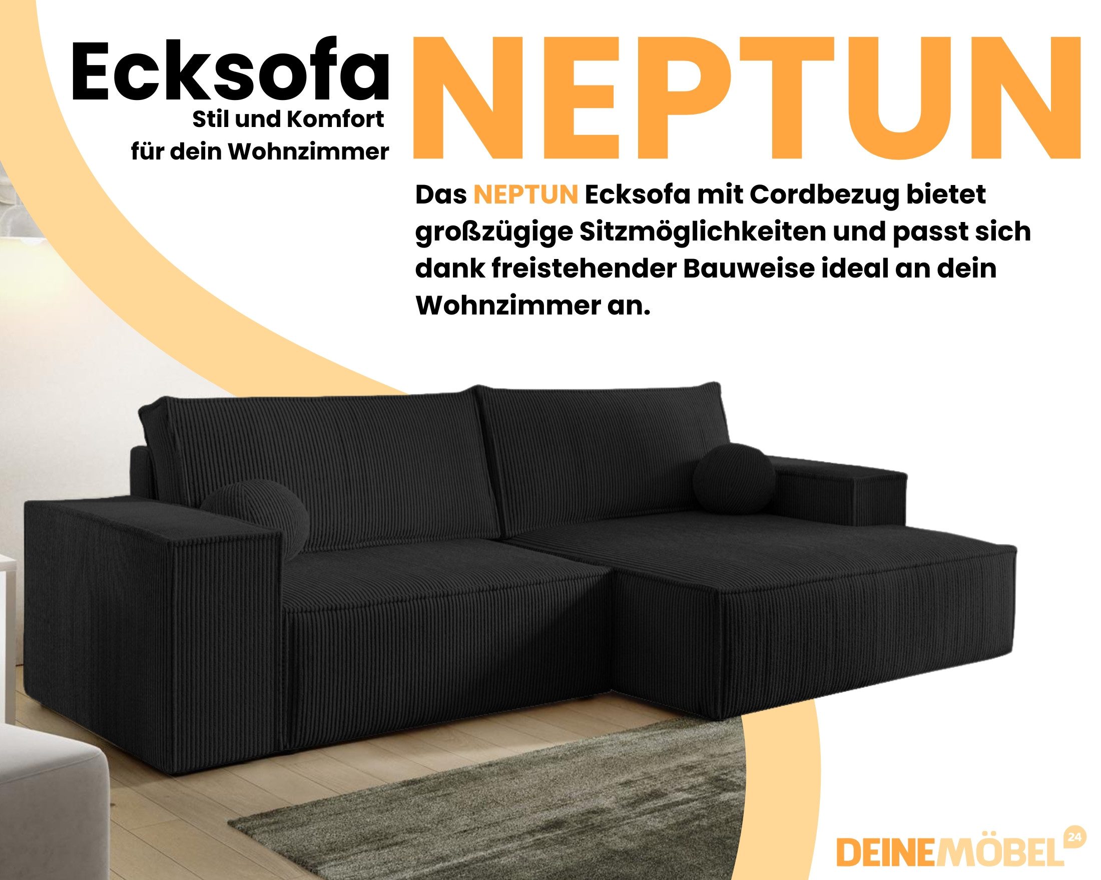 Deine Möbel 24 Wohnlandschaft NEPTUN 255 günstig online kaufen