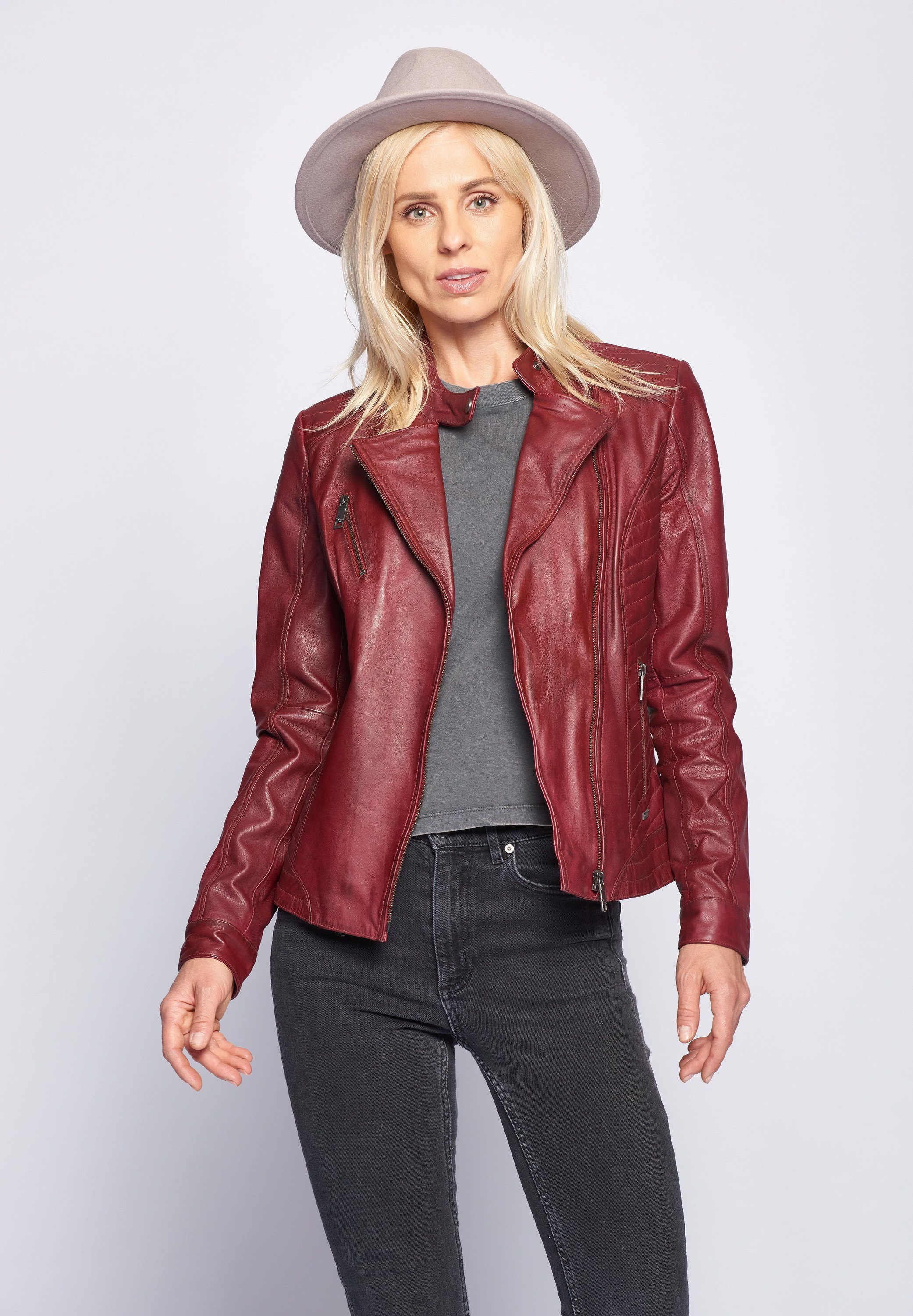 Maze Lederjacke red Sally