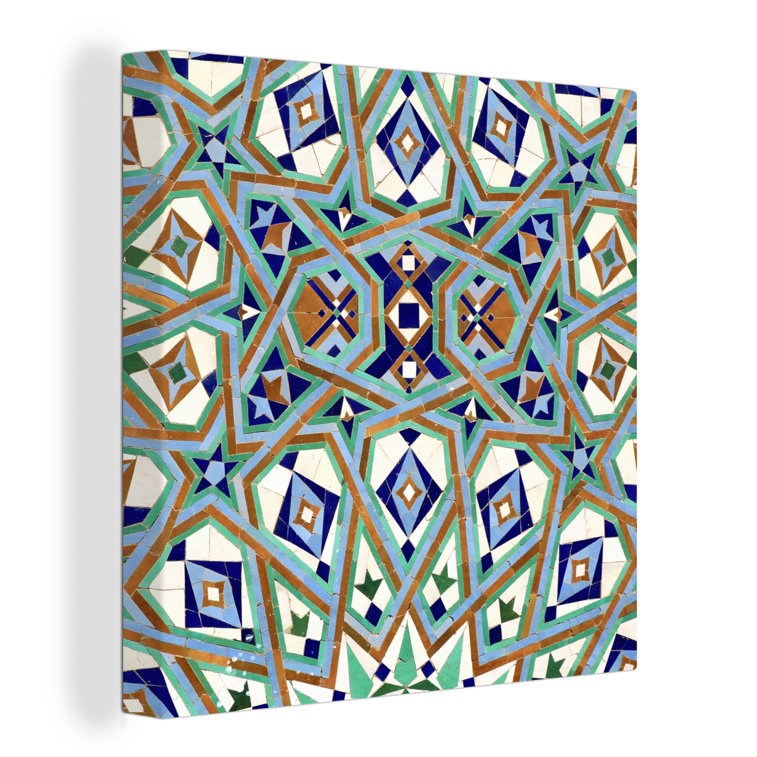 der bei Schlafzimmer die marokkanische Leinwandbild (1 ineinander, Wohnzimmer Figuren für Mosaikwand, OneMillionCanvasses® Bilder Leinwand St), Eine