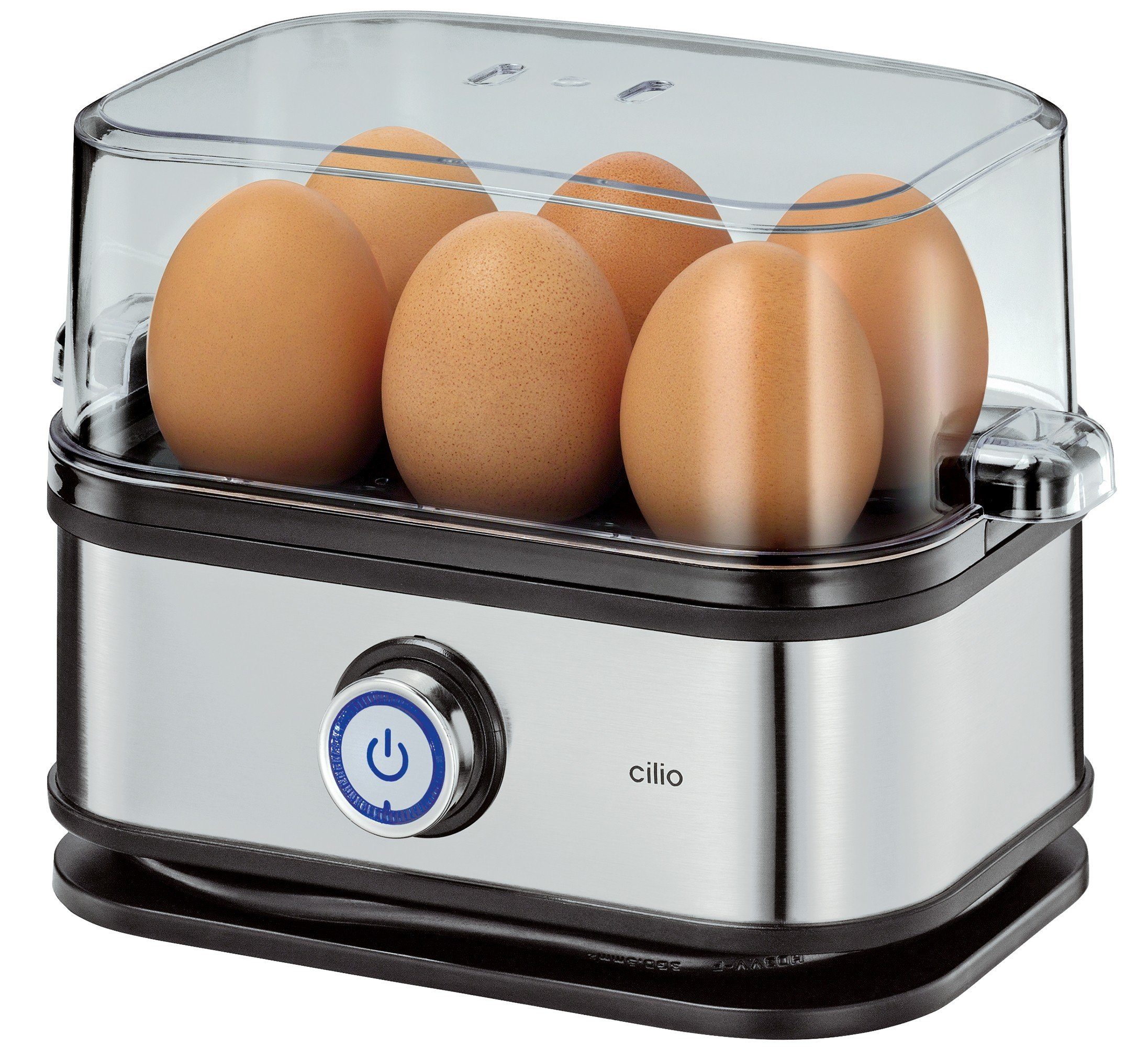 Cilio Eierkocher 6 Eierkocher inkl. Messbecher für Ei-Picker Edelstahl Eier und CILIO