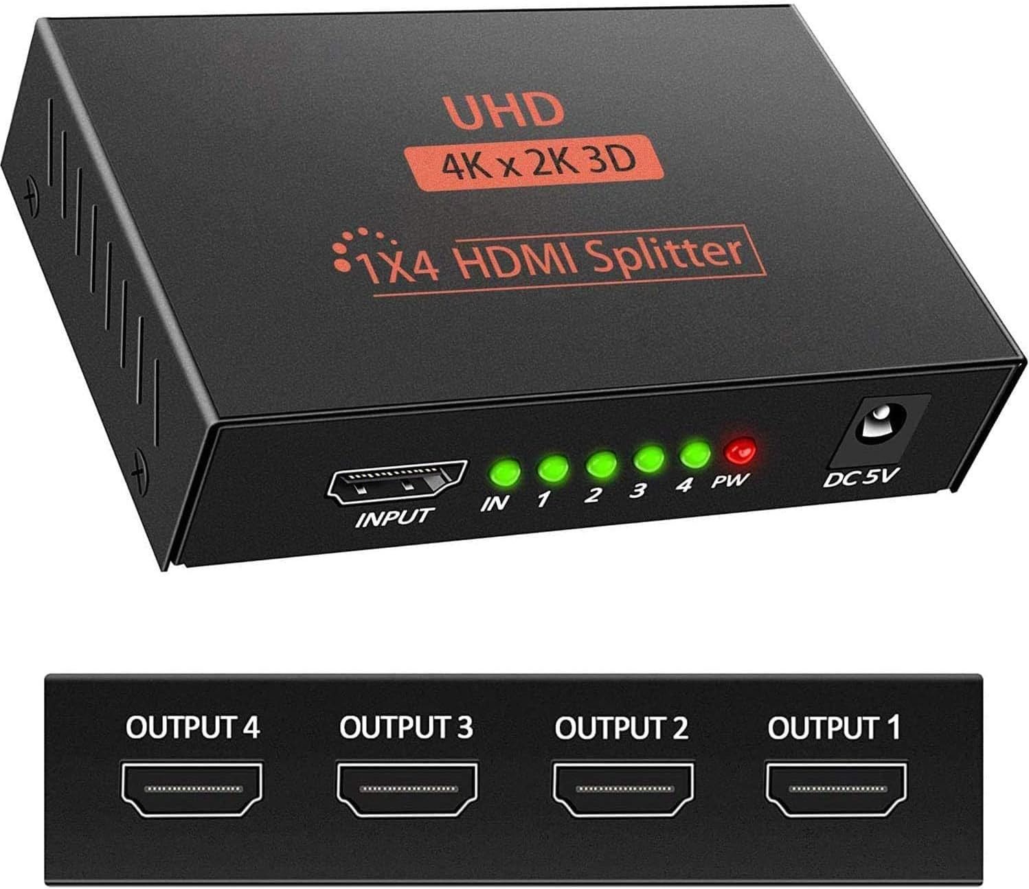 HDMI Splitter 1 IN 4 OUT 3D 4K 1080P Splitter HDMI Verteiler Adapter HDMI-Adapter