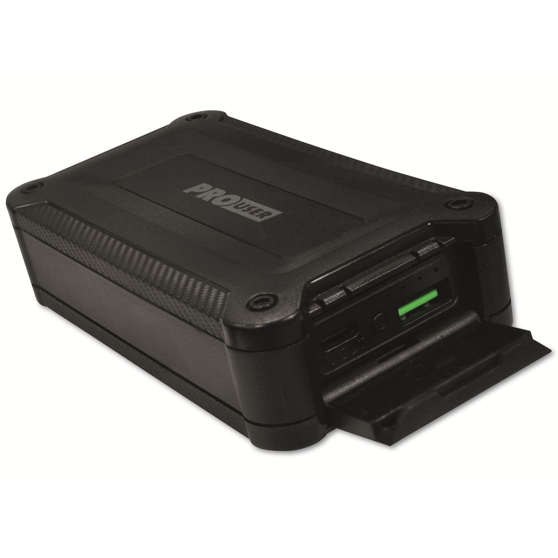 PROUSER PROUSER USB Powerbank PRO USER 20191, 10.000 mAh, Waterproof, schwarz Powerbank