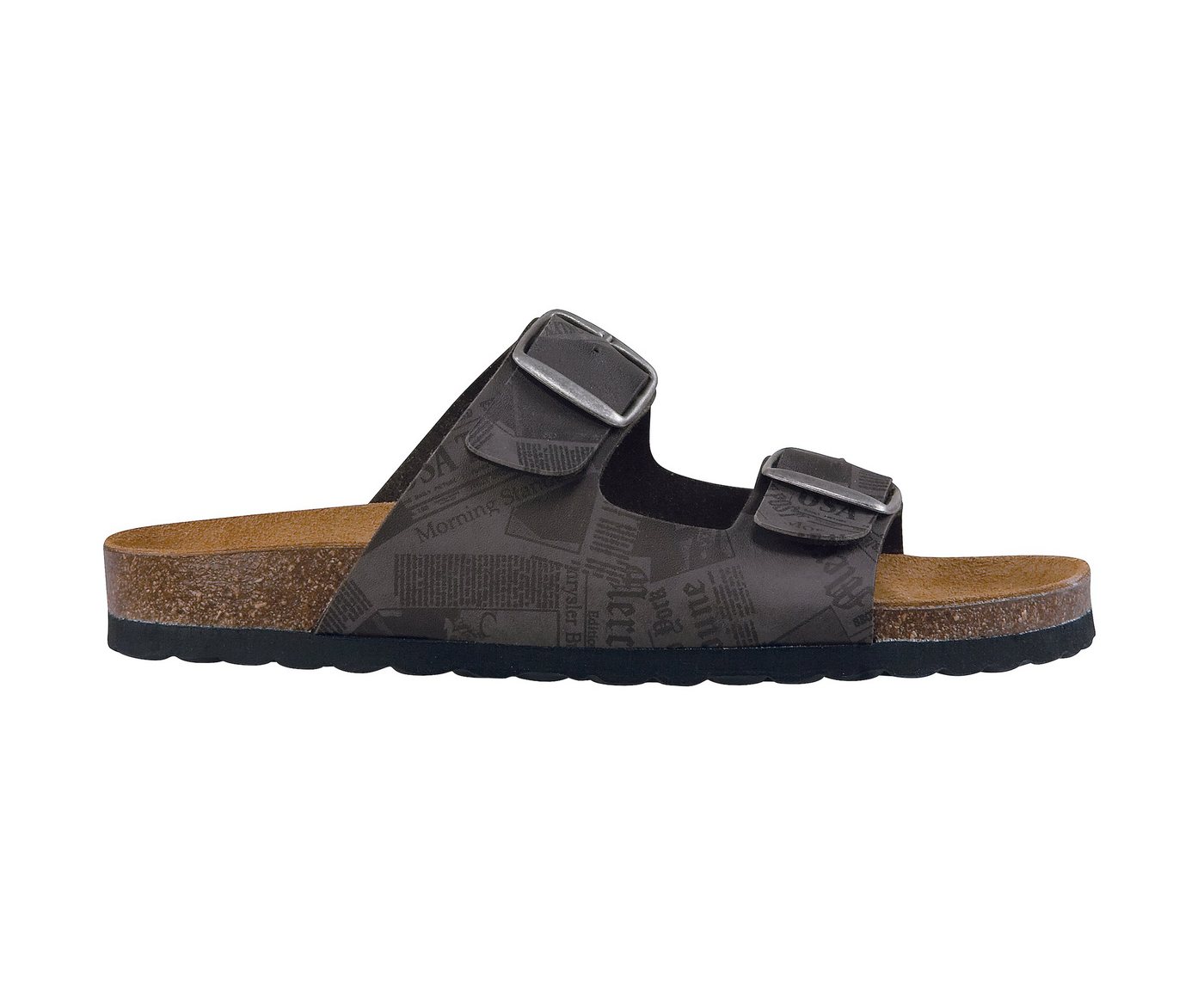 Lico Bioline Print Pantolette anthrazit / schwarz