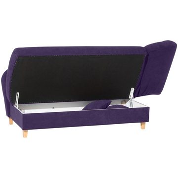 Max Winzer® Recamiere Selma Recamiere mit Armteil rechts klappbar Velourstoff violett, 1 Stück, Made in Germany