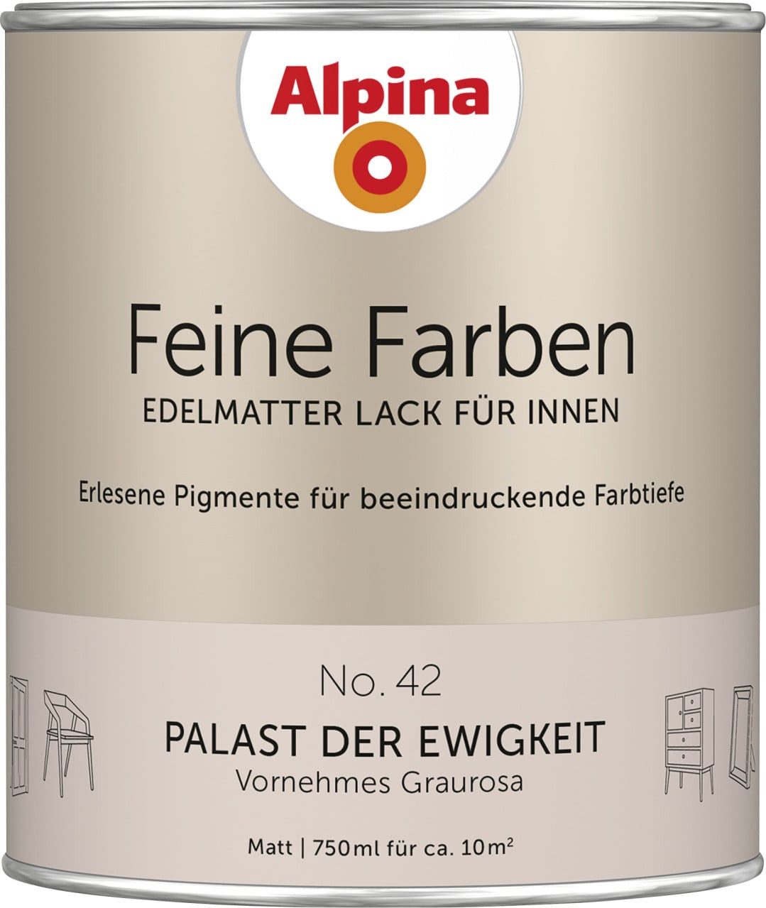 Alpina Wandfarbe Alpina Feine Farben Lack No. 42 Palast der