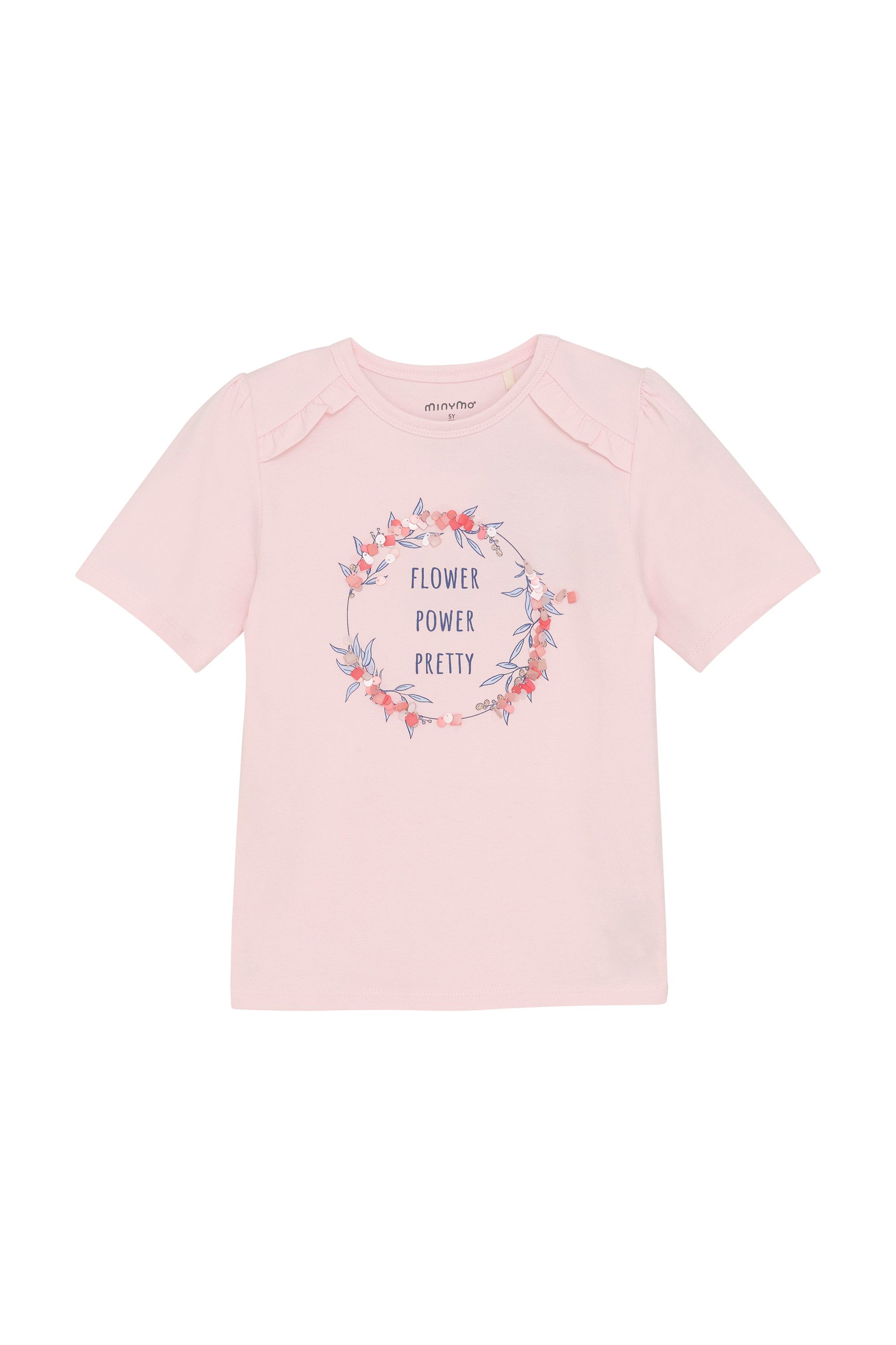 Minymo Rundhalsshirt MIT-shirt SS Modisches T-Shirt mit Pailletten