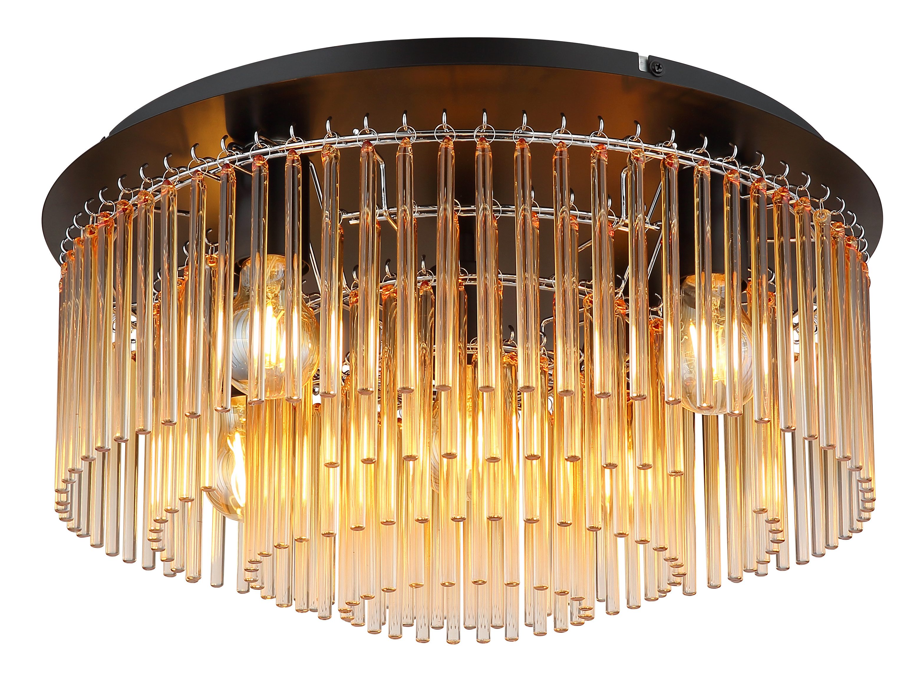 GLOBO LIGHTING Deckenleuchte GORLEY, ohne Leuchtmittel, Deckenleuchte/Glasstäbe/Wohnzimmer/Esszimmer