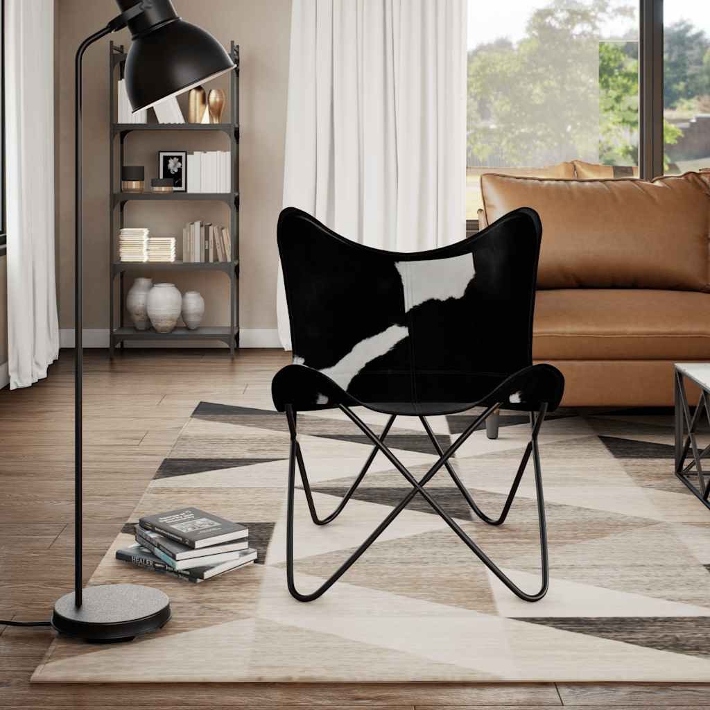 vidaXL Sessel Butterfly-Sessel Schwarz und Weiß günstig online kaufen