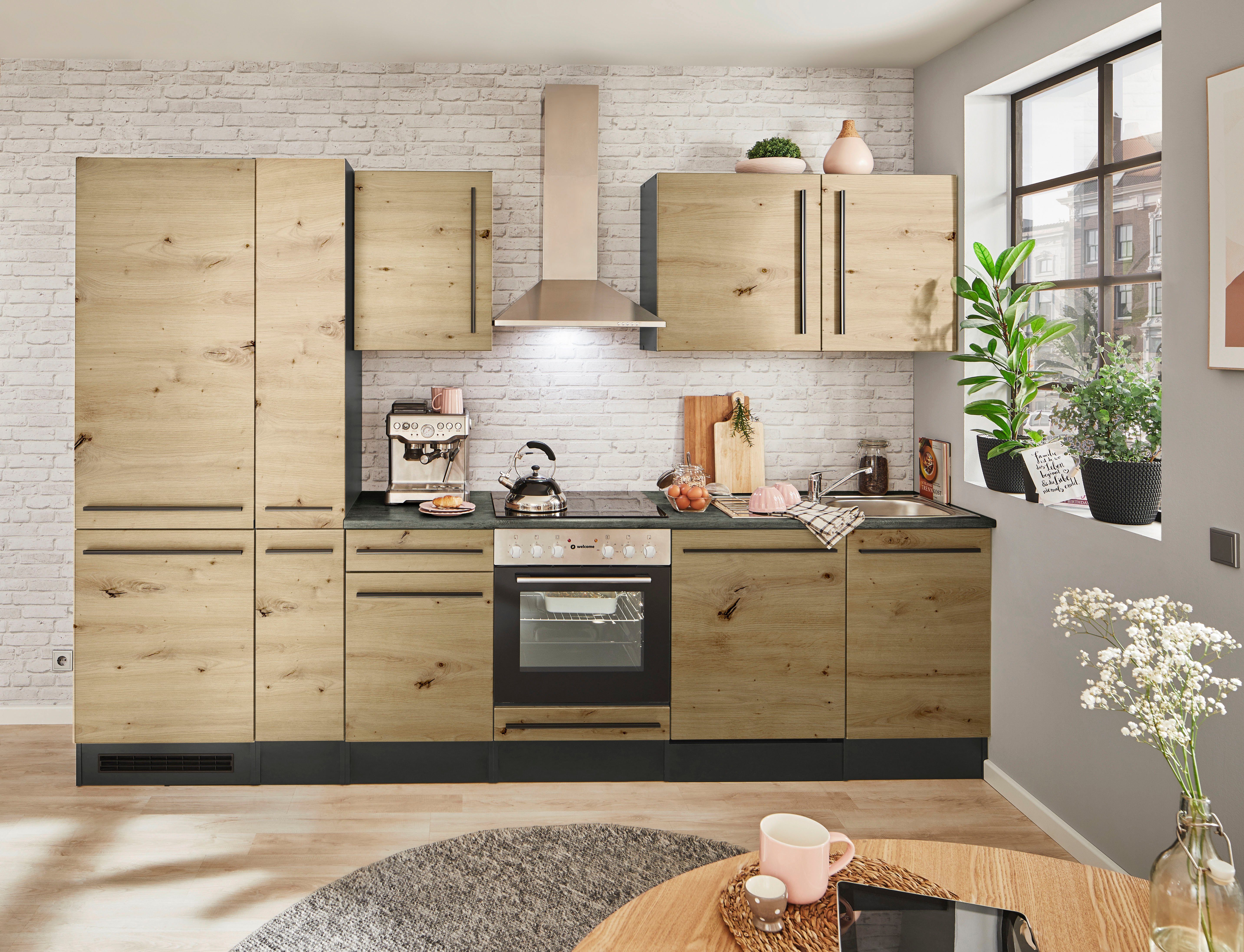 BASIC by Balculina Küchenzeile Jazz, Breite 310 cm, wahlweise mit E-Geräten günstig online kaufen