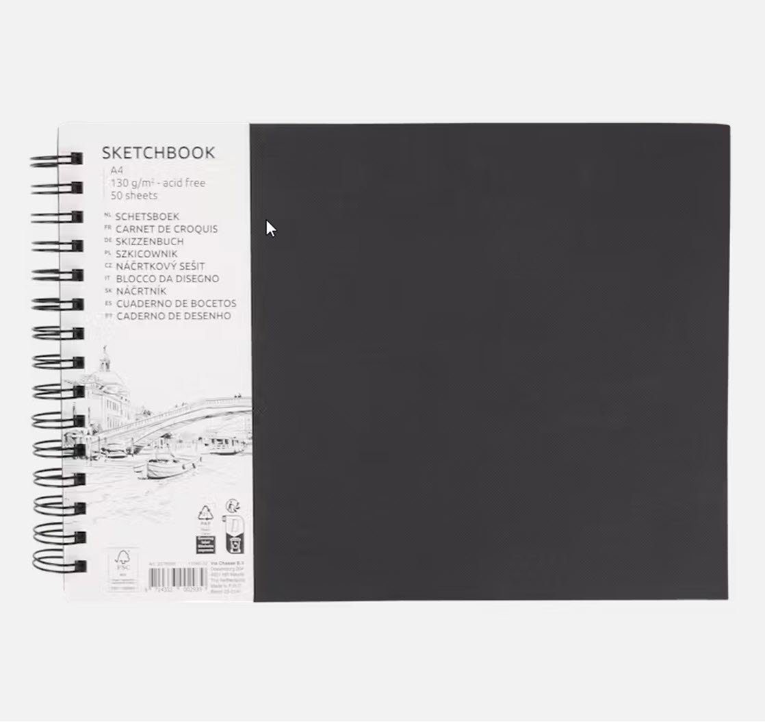 Spectrum Notizbuch 2 Stück Skizzenbuch Sketchbook Notizbuch A4 schwarz 50 Blatt