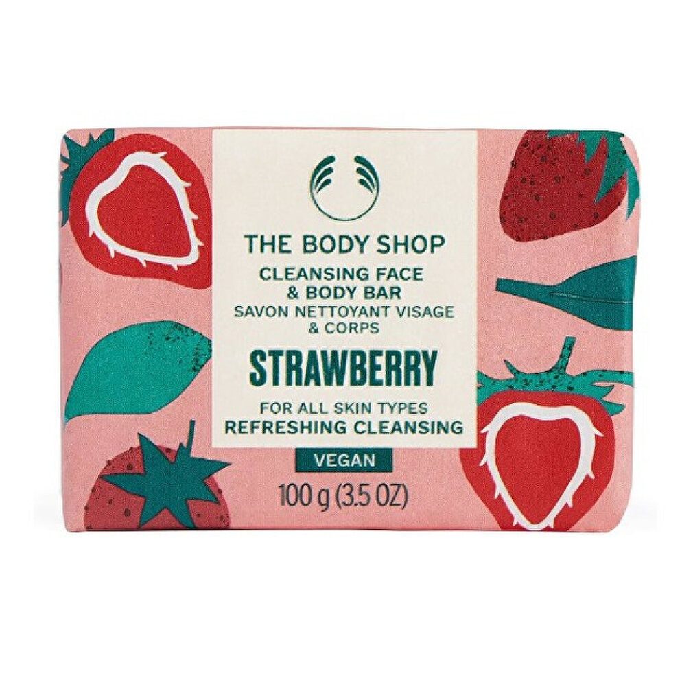 The Body Shop Feste Duschseife Feste Gesichts- und Körperseife Strawberry (Cleansing Face & Body Bar)