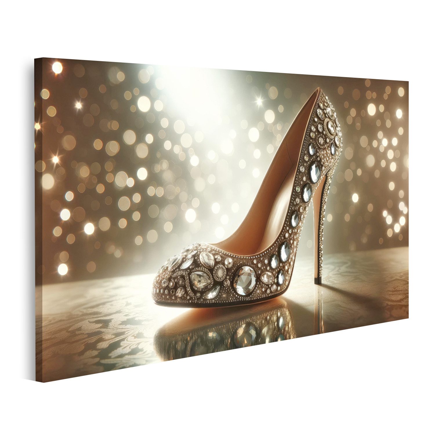 islandburner Leinwandbild Funkelnde Eleganz Hochhackiger Schuh Im Luxus Glanz