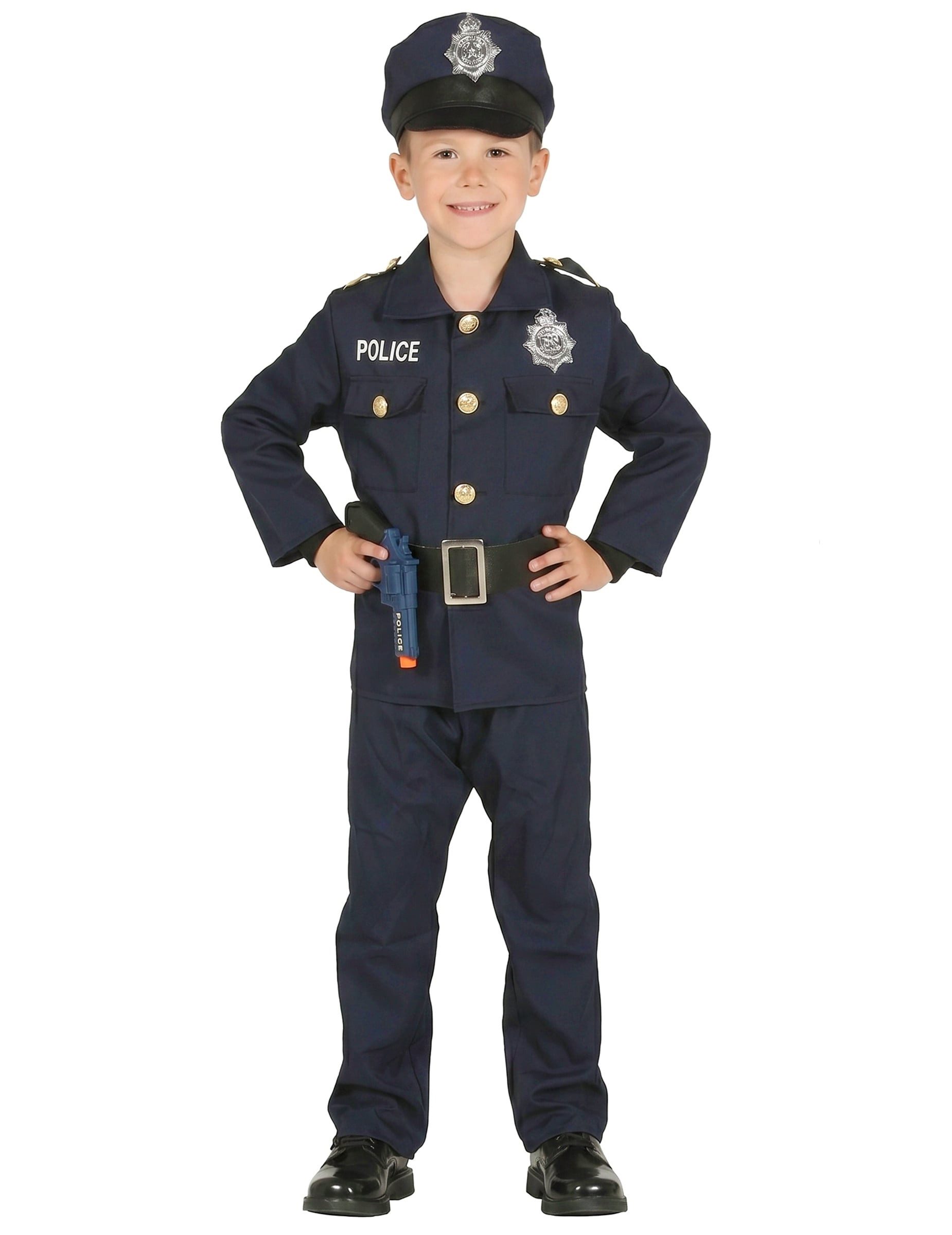 JADEO Kostüm Polizisten-Kostüm für Kinder Kinder-Karneval-Kostüm blau-schwarz