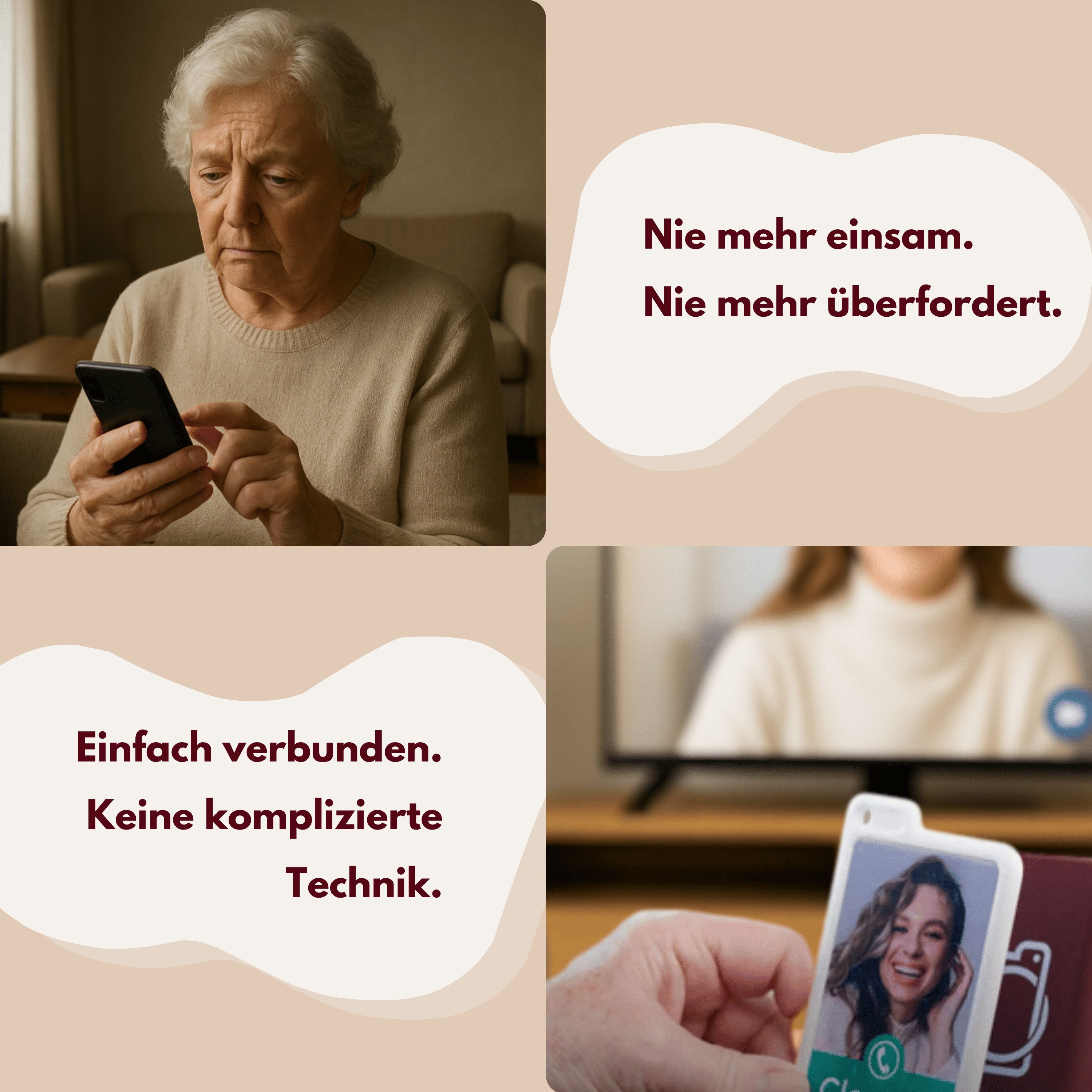 family cards family.cards Starter-Kit Seniorenhandy (Videotelefonie für Senioren direkt am Fernseher ohne Technikstress)