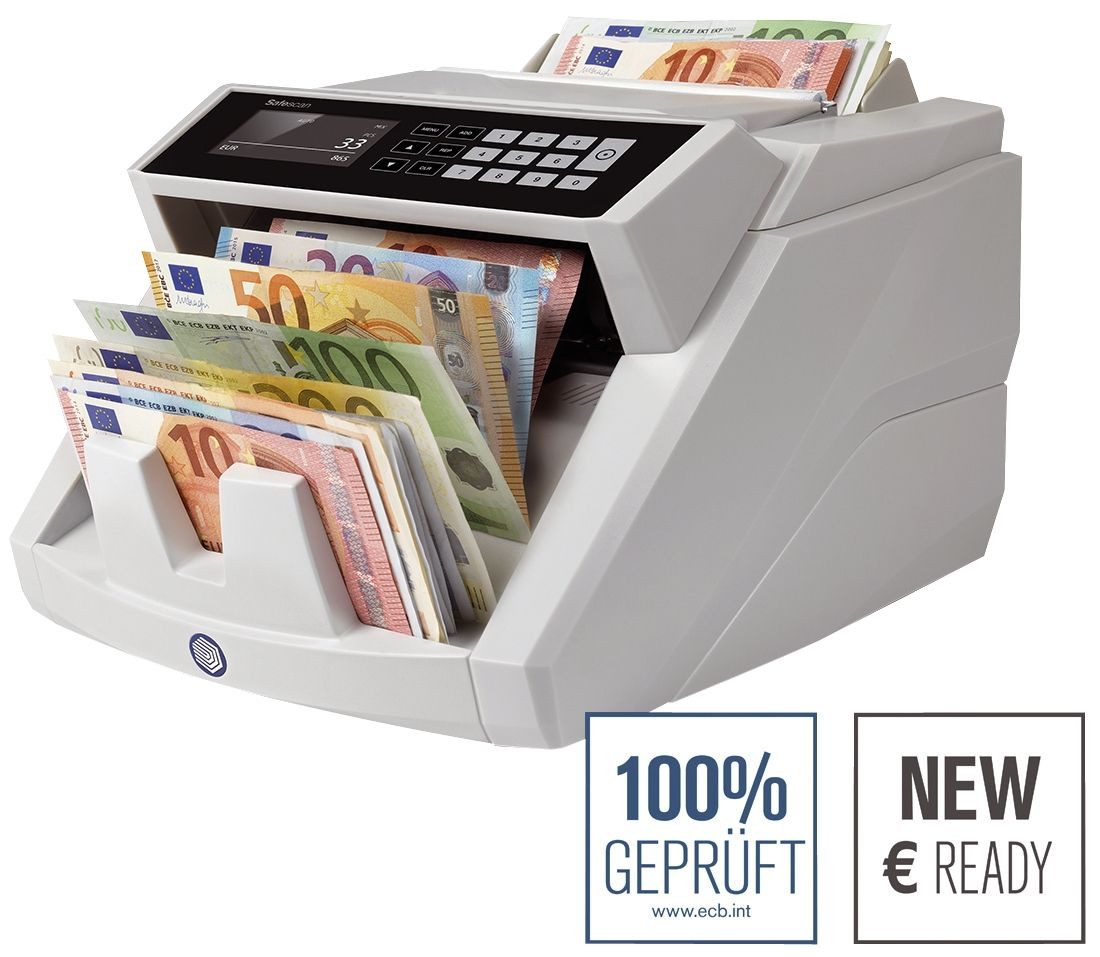 SAFESCAN Geldscheinprüfgerät Safescan 2465-S Banknotenzähler ECB getestet
